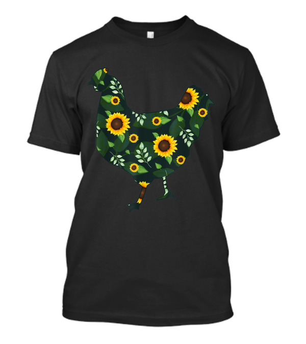 Chicken Sunflower Floral Hen Fowl T-Shirt