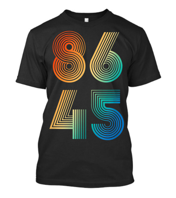 86 45 Impeach Trump Antitrump Cool Retro Striped Numbers T-Shirt