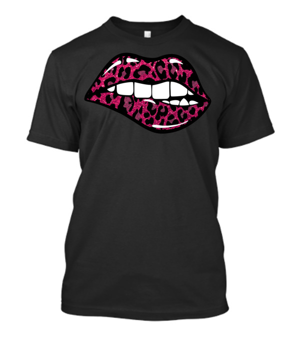 Cool Leopard Print Lips Bite Cheetah Kiss Me T-Shirt