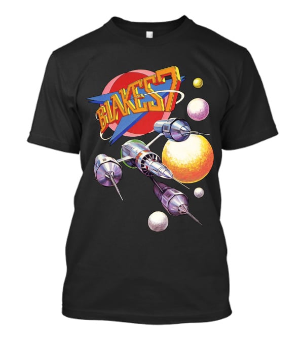Blake's 7 Annual Retro Sci-Fi Spaceship And Planets T-Shirt