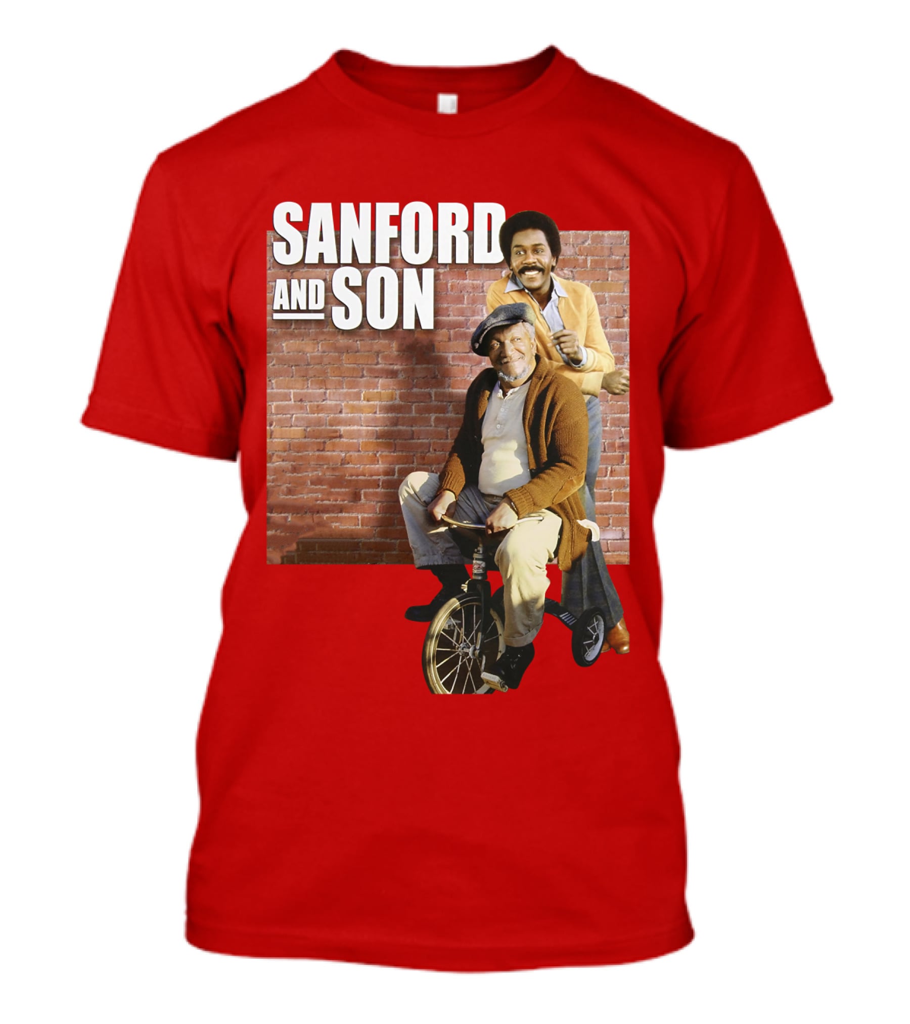 Sanford And Son Red Brick Wall Background T-Shirt