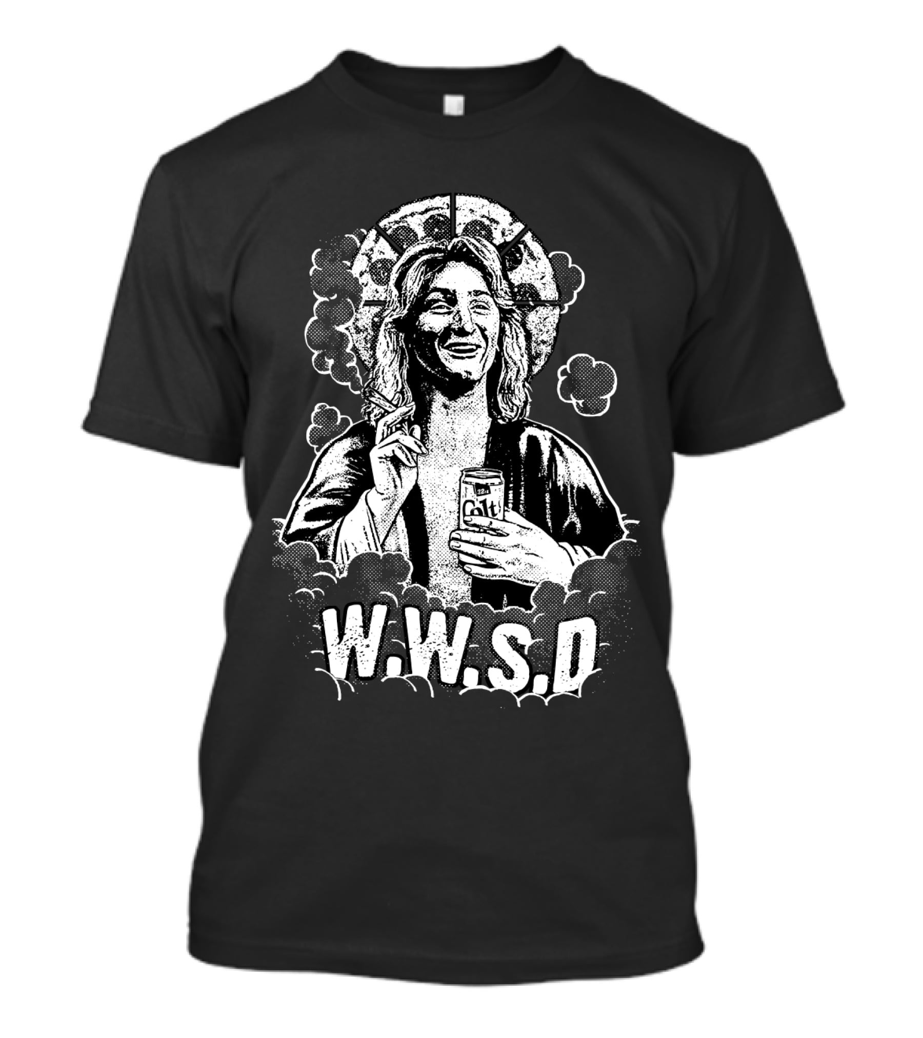 Fast Times WWSD Spicoli With Malt Can And Halo T-Shirt