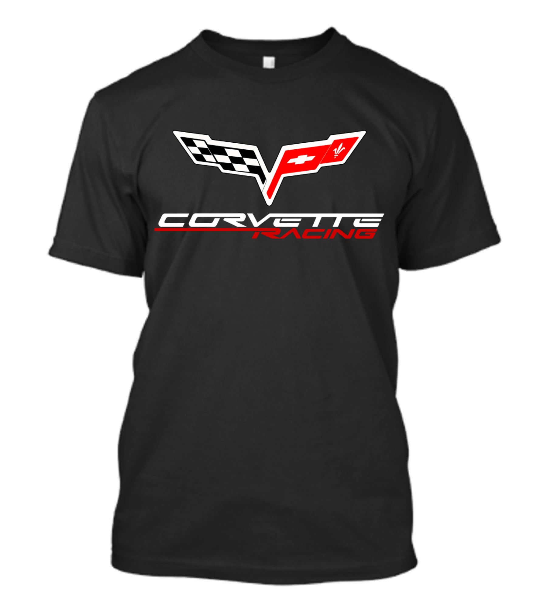 Corvette Racing Checkered Flag And Emblem T-Shirt