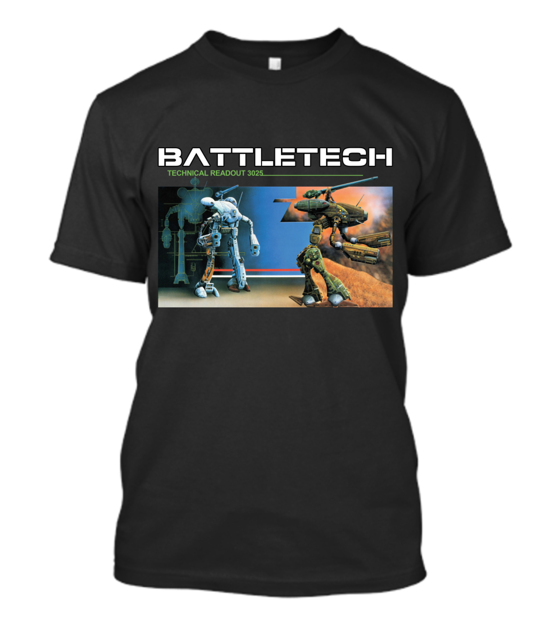 BattleTech Technical Readout 3025 Mech Warrior Robots Duel Scene T-Shirt