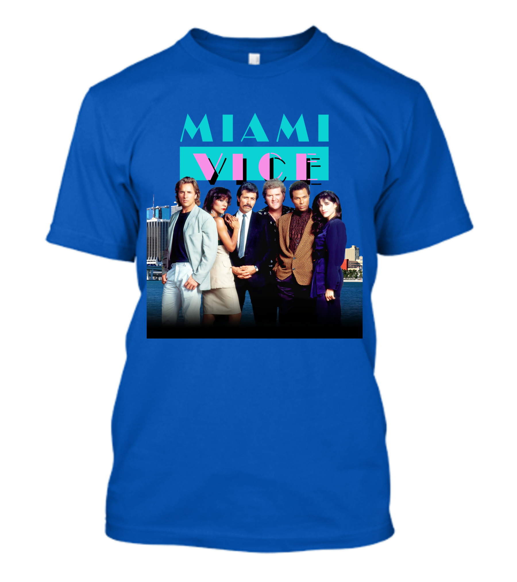 MIAMI VICE Retro Classic Cast Cityscape T-Shirt