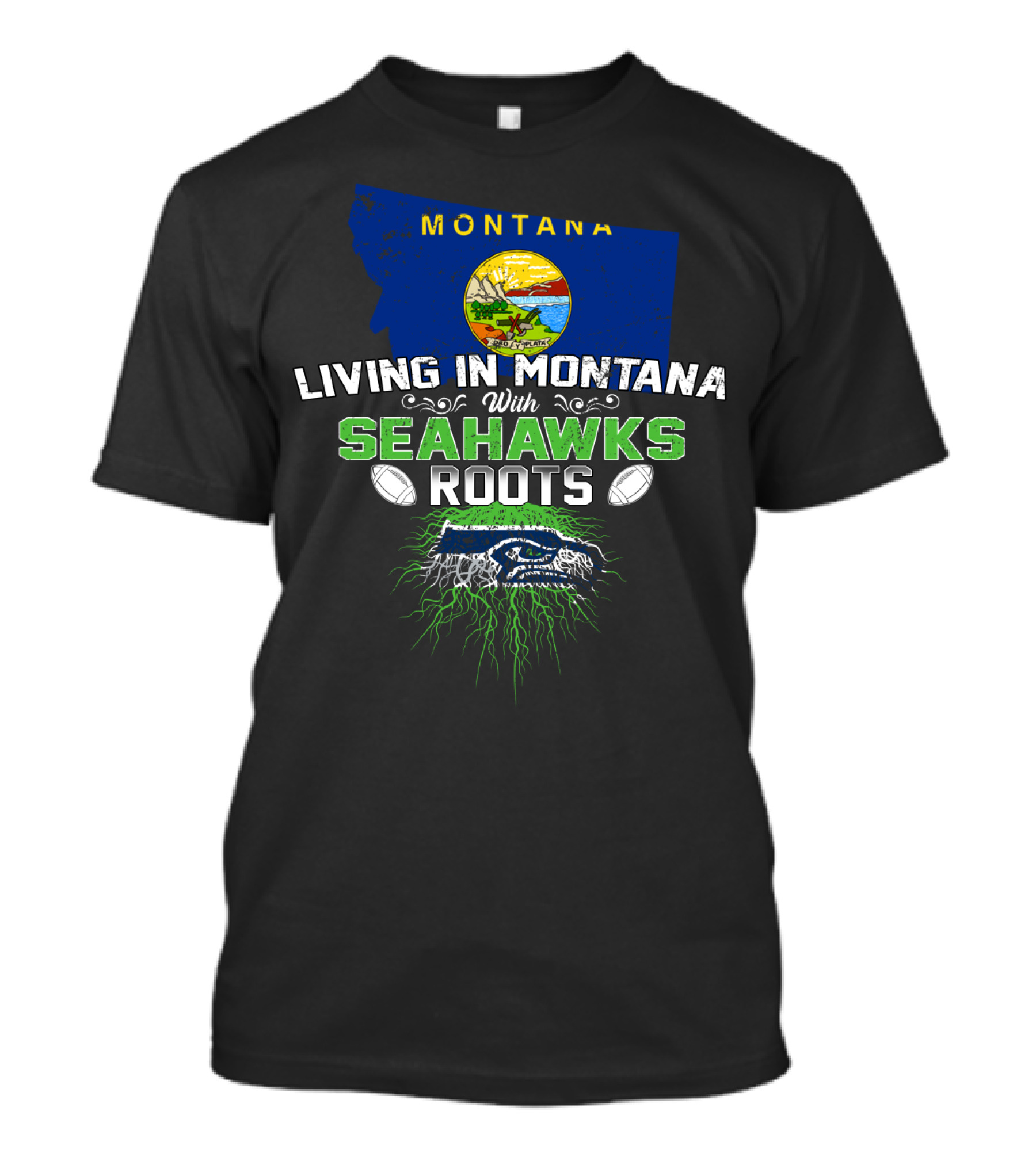 Montana Pride With SEAHAWKS Roots And Bold Team Spirit T-Shirt