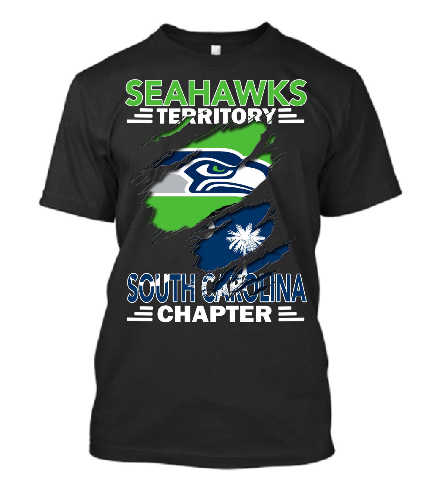 Seahawks Territory South Carolina Chapter Logo Flag Mashup T-Shirt