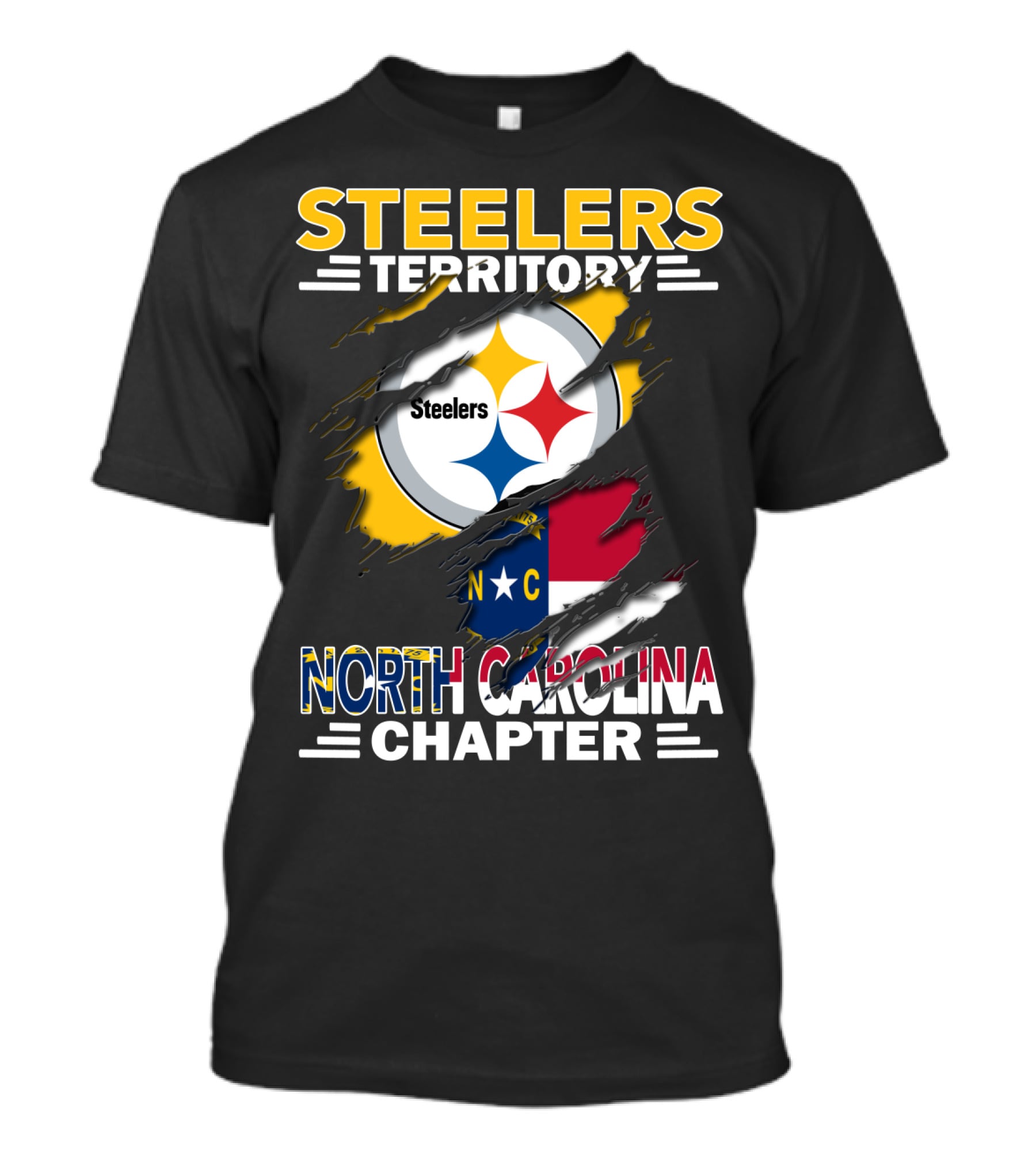 Steelers Territory North Carolina Chapter Steelers Logo Nc Flag T-Shirt