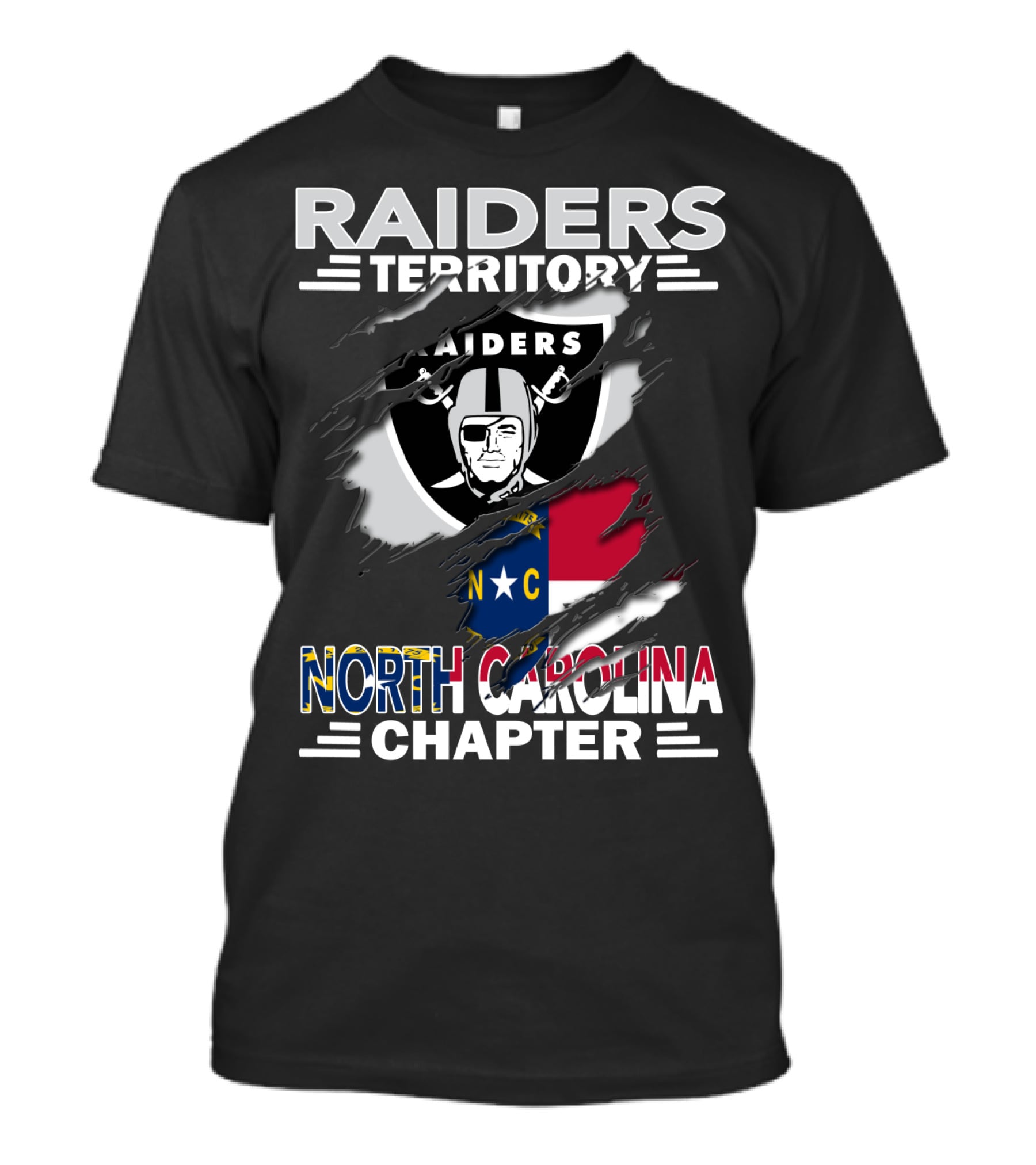 Raiders Territory North Carolina Chapter Nfl Fan Pride Display T-Shirt