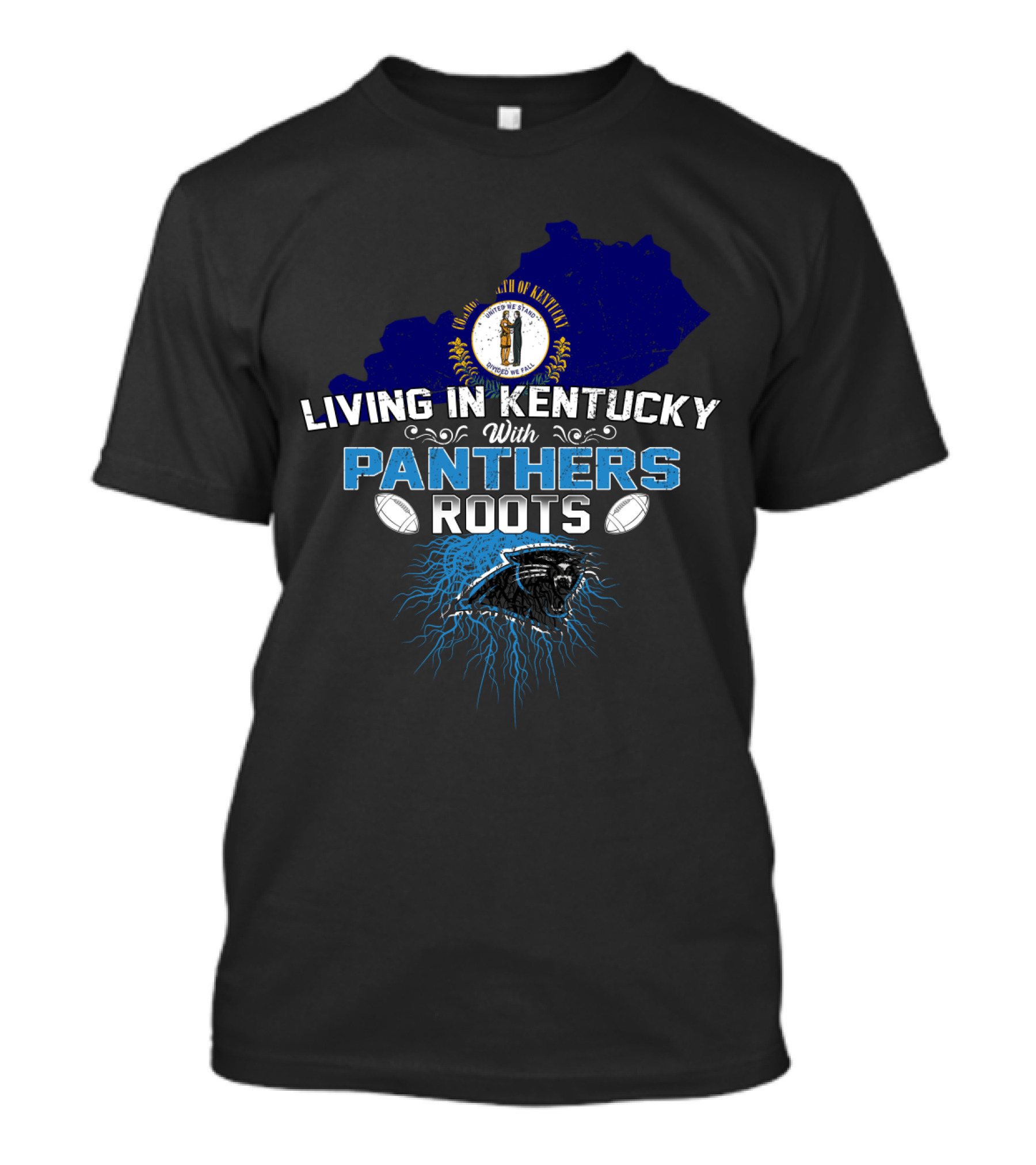 Living In Kentucky With Panthers Roots Football Heritage T-Shirt