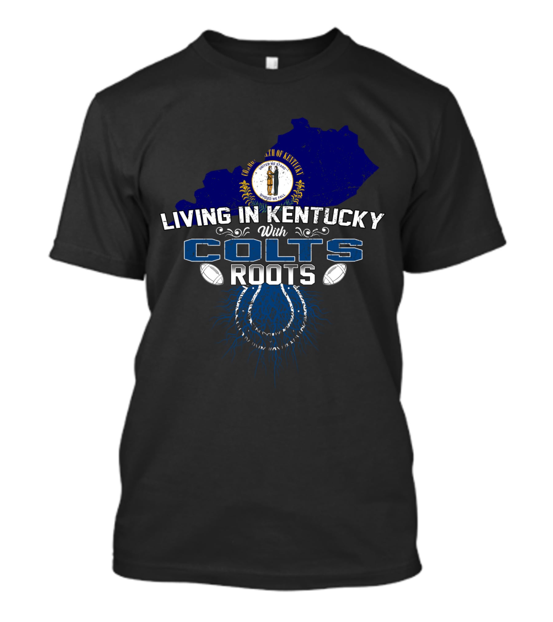 Commonwealth Of Kentucky Proudly Living With Colts Roots T-Shirt
