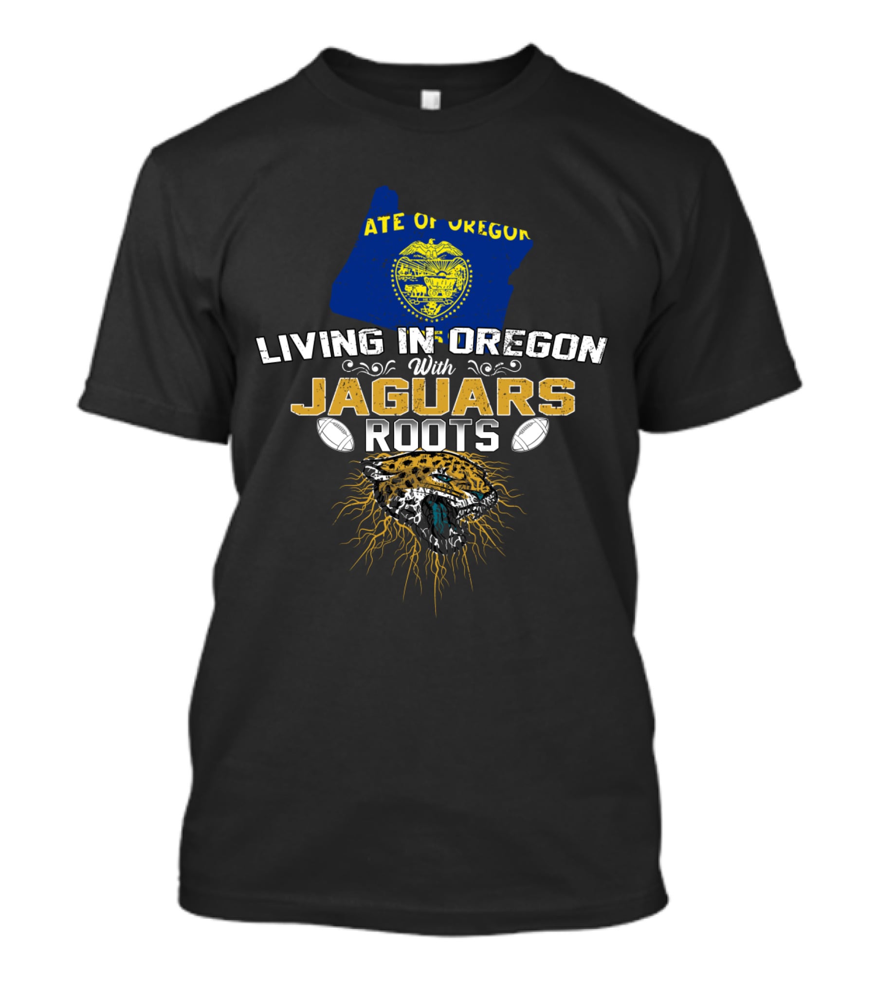 State Of Oregon Living With Jaguars Roots T-Shirt