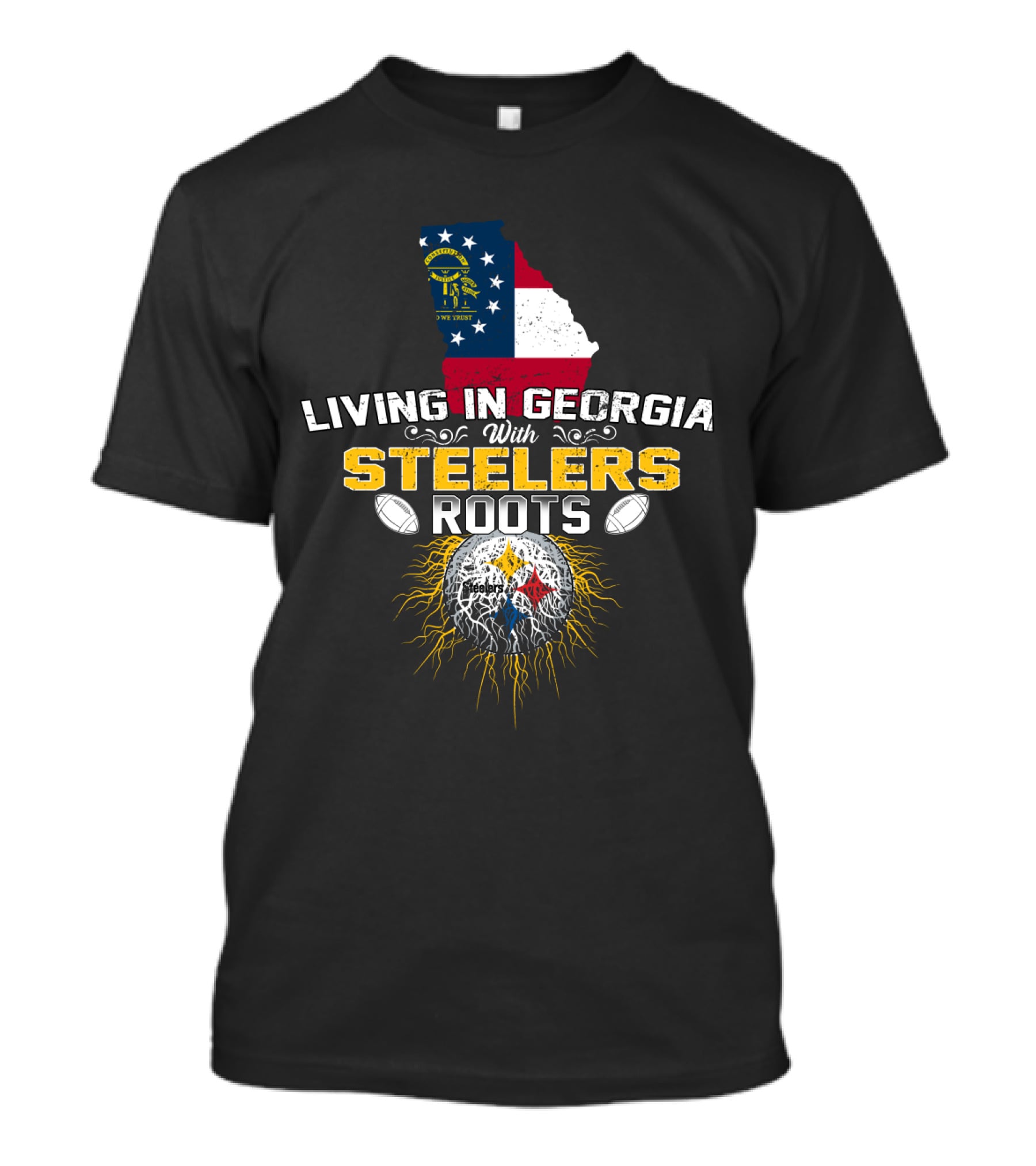 Living In Georgia With Steelers Roots T-Shirt