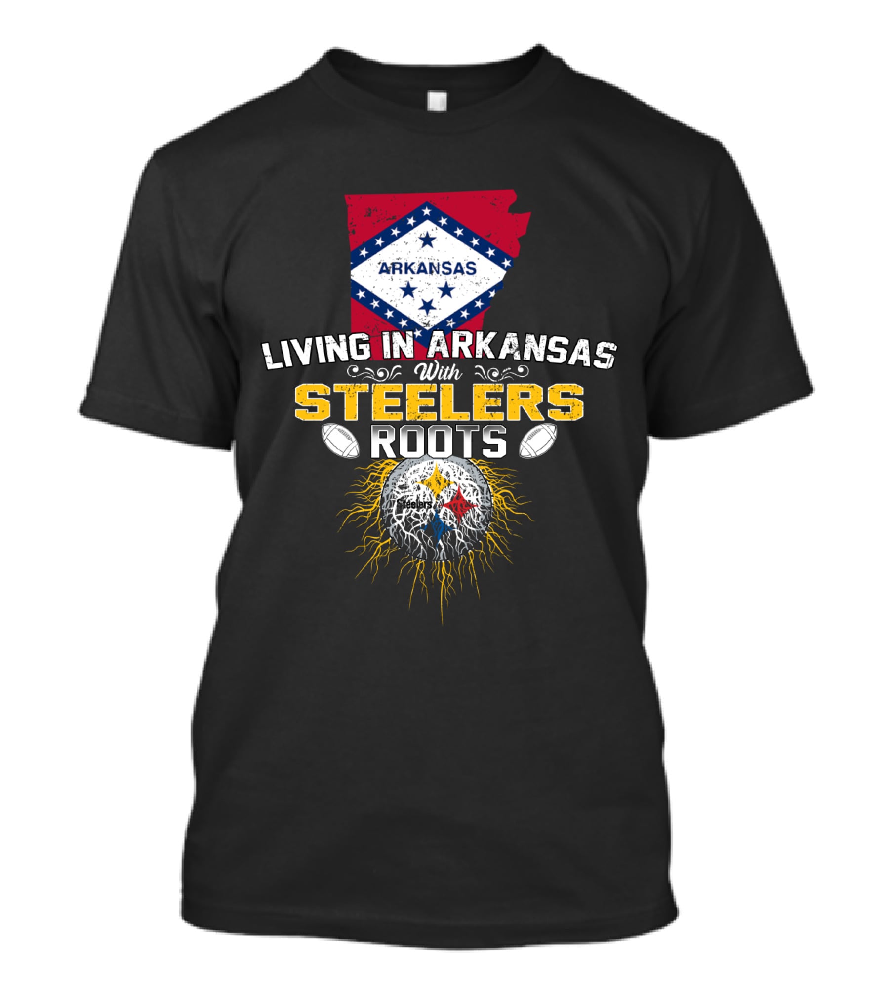Living In Arkansas With Steelers Roots T-Shirt