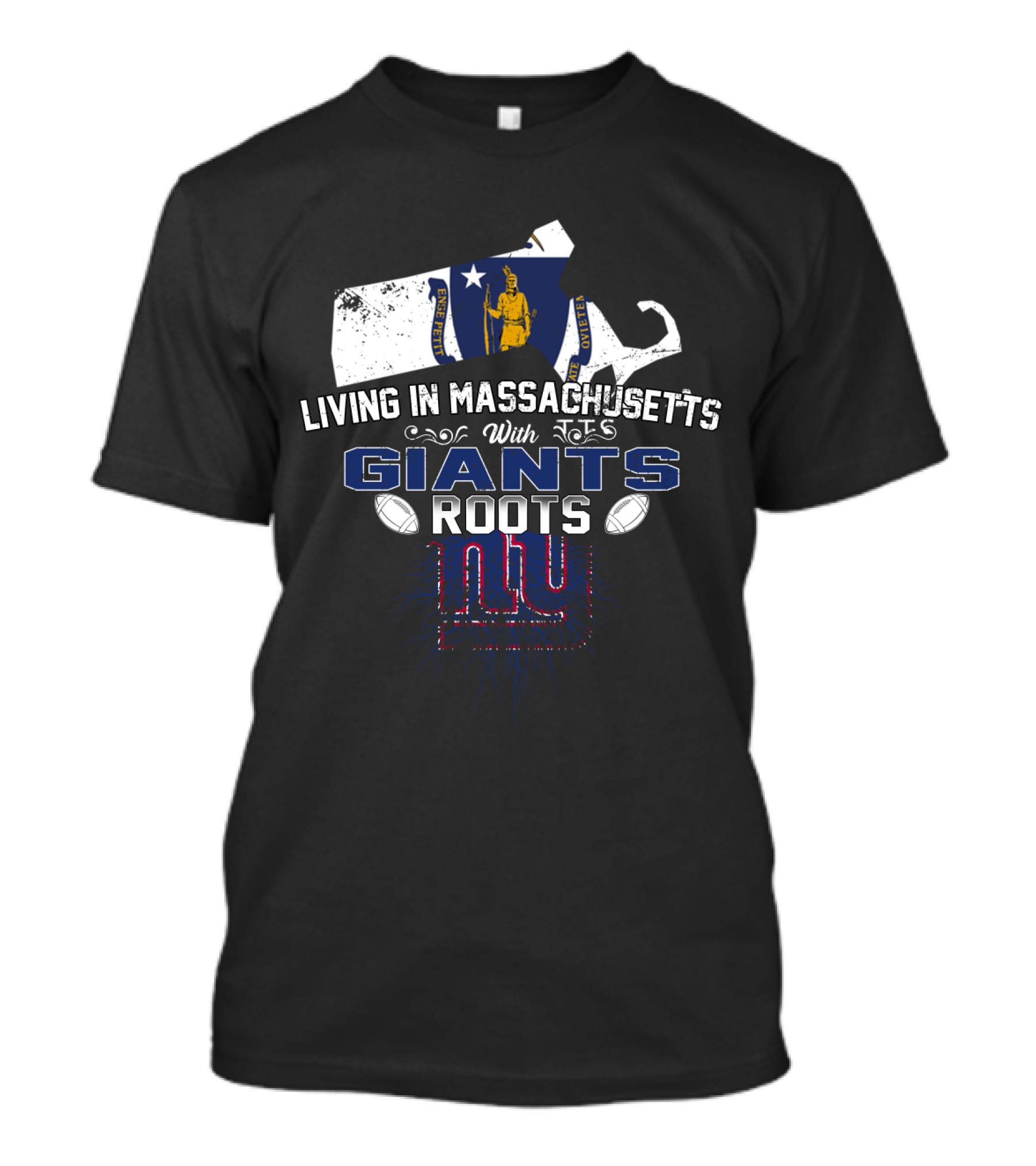 Living In Massachusetts With NFL Giants Roots New England Pride T-Shirt