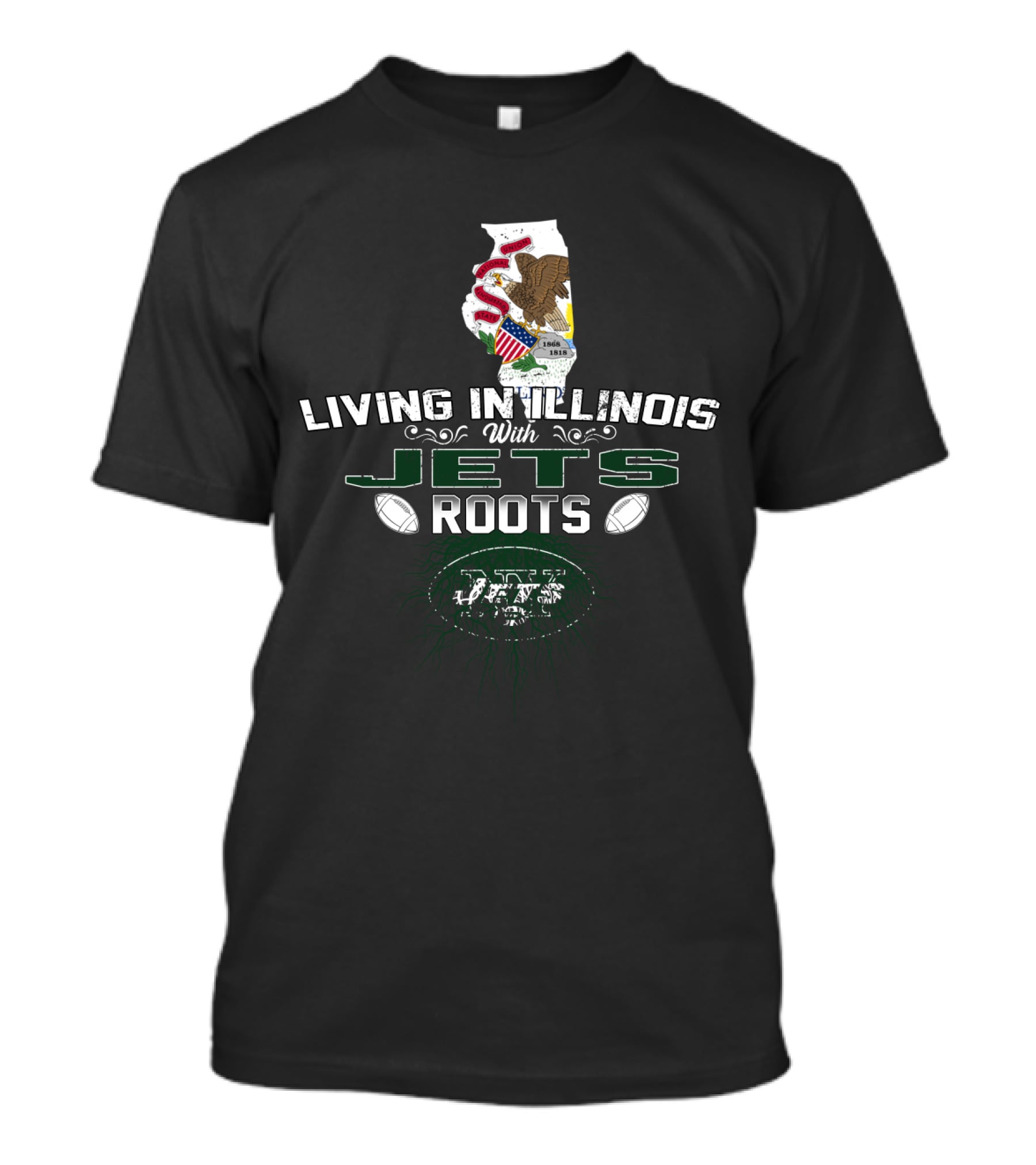 Living In Illinois With Jets Roots T-Shirt