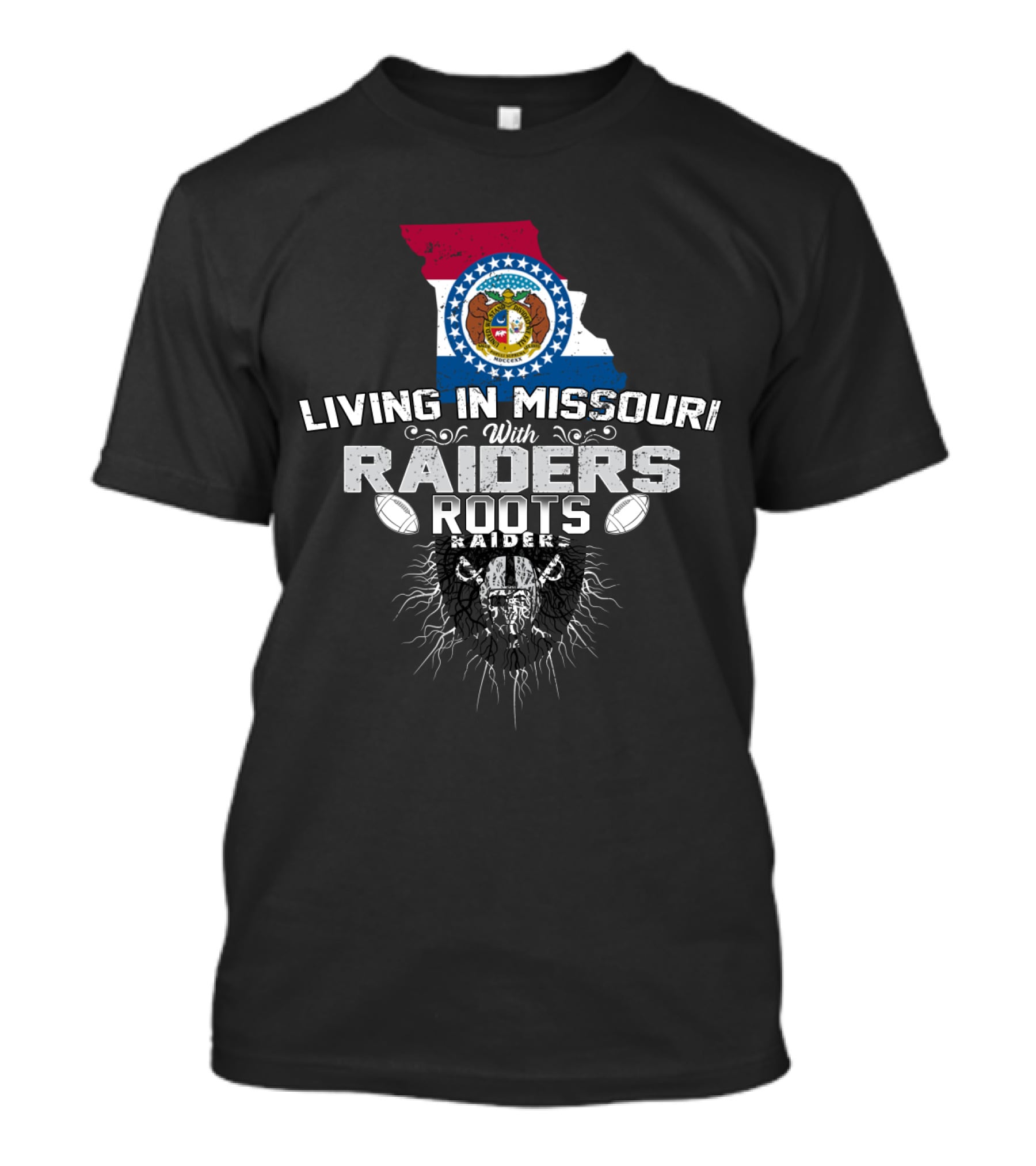 Living In Missouri With Raiders Roots T-Shirt