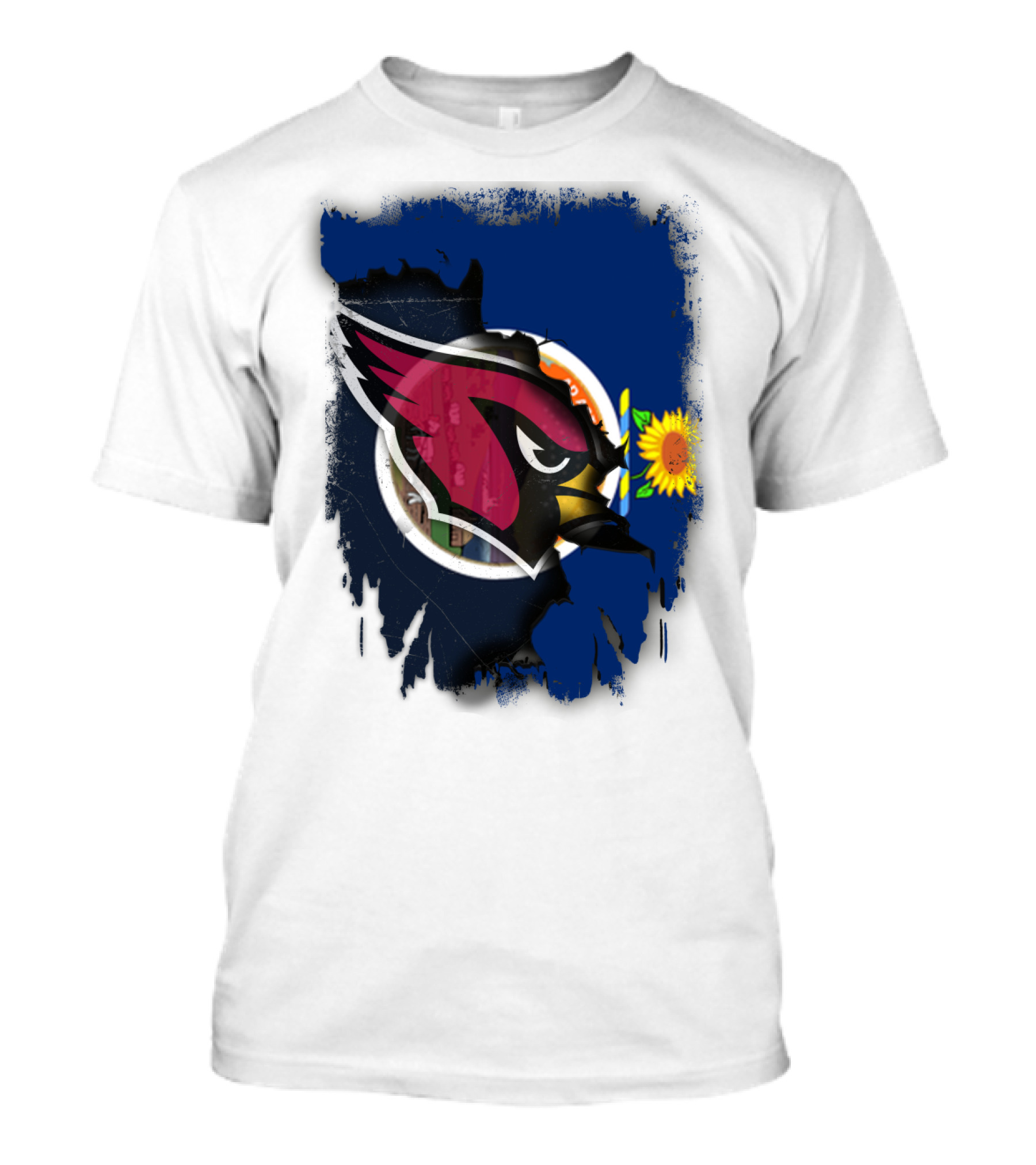 Kansas Flag With Cardinals Logo Integration T-Shirt