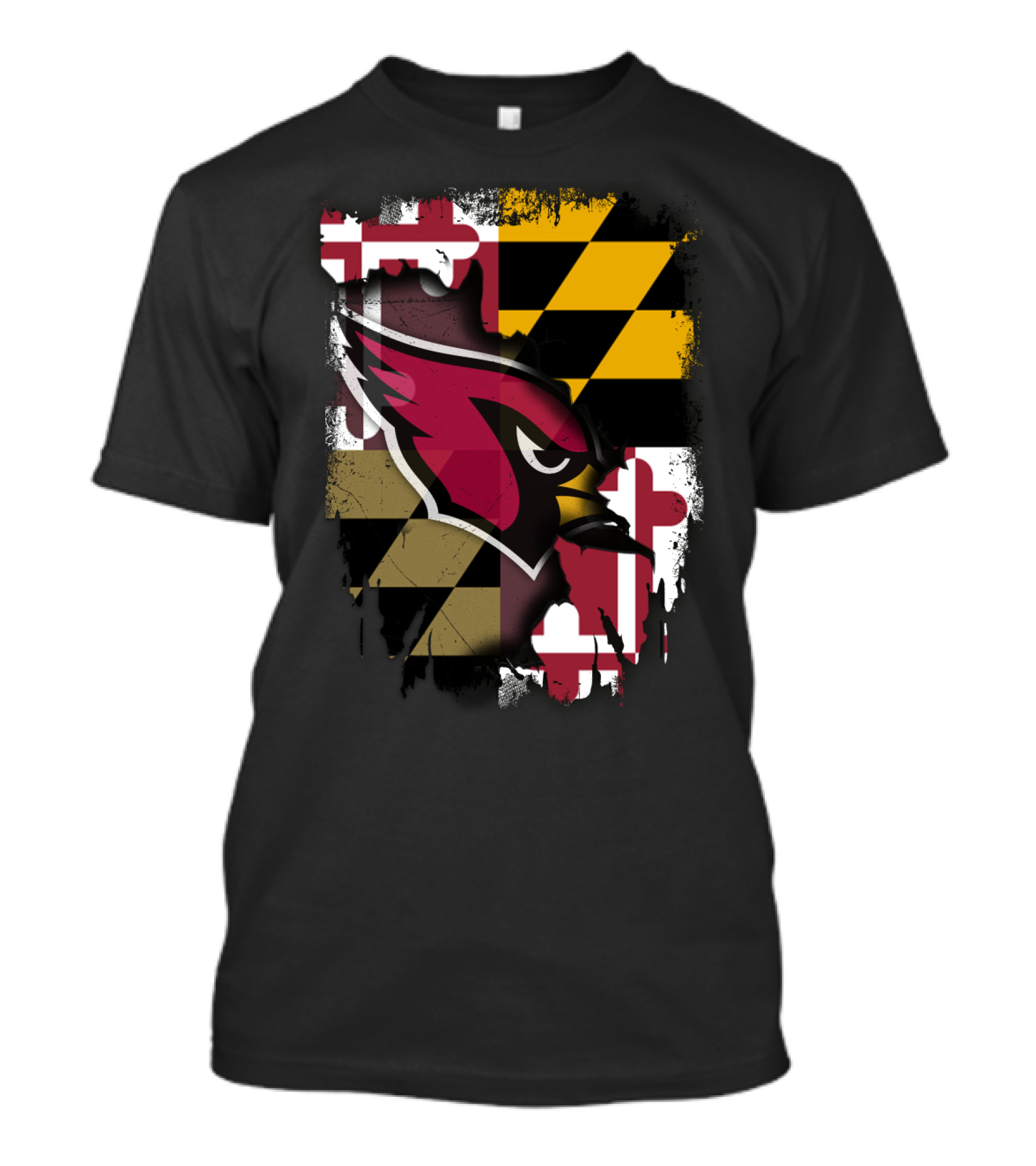 Together Maryland Cardinals With Maryland Flag Background T-Shirt