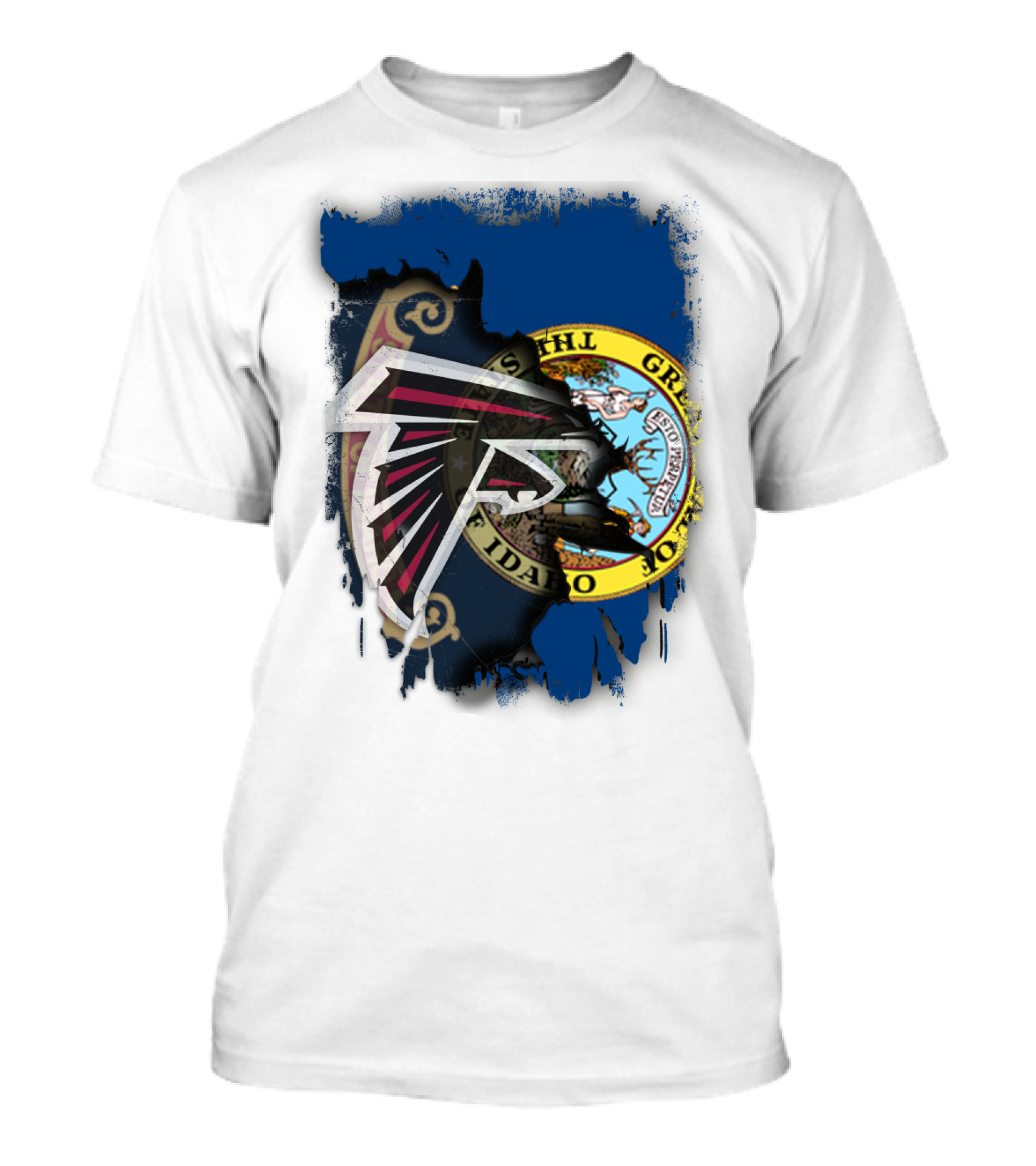 Idaho State Emblem Intertwined With Falcons Sports T-Shirt