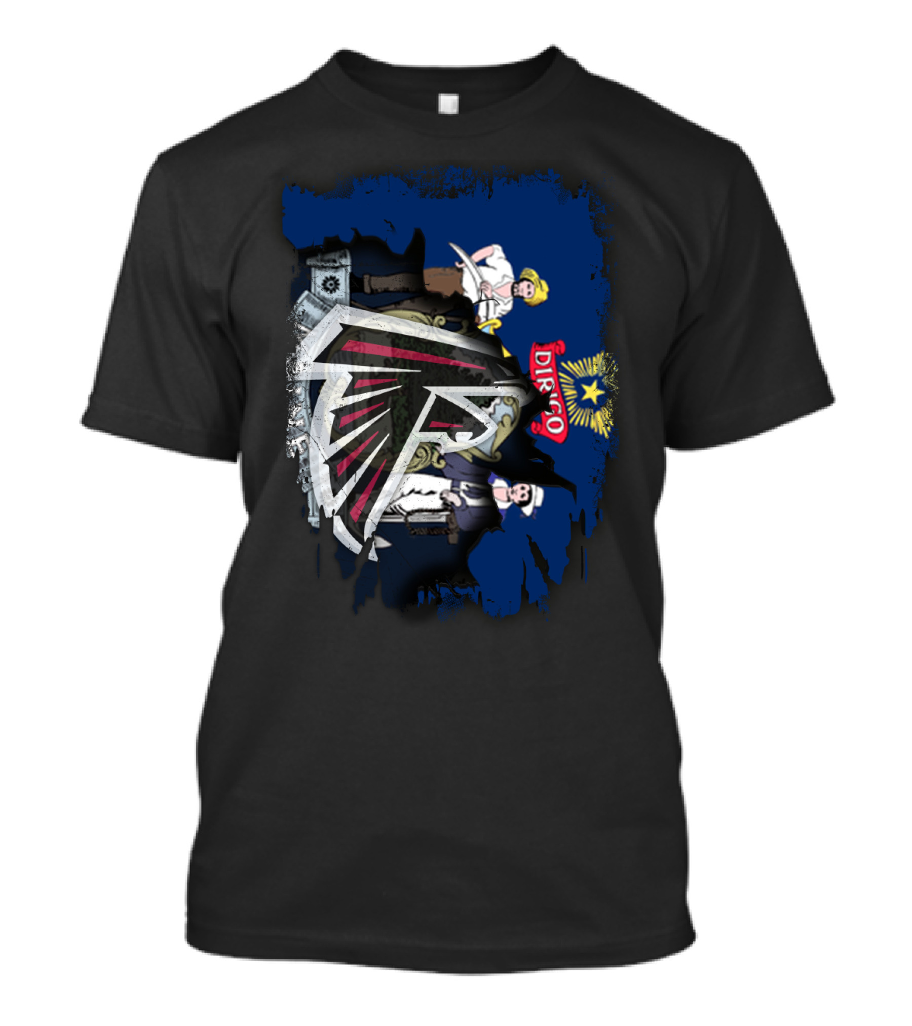 Maine State Seal With Atlanta Falcons Logo Integration T-Shirt