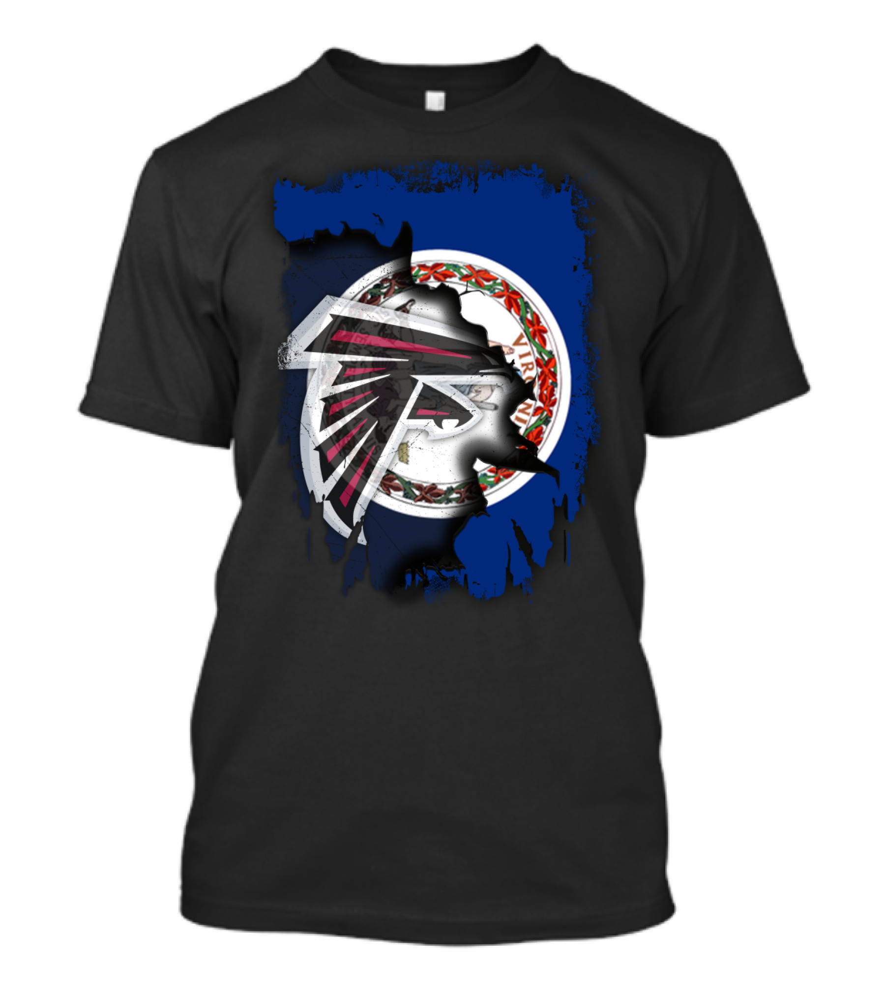 Together Virginia With Atlanta Falcons Logo And State Seal T-Shirt