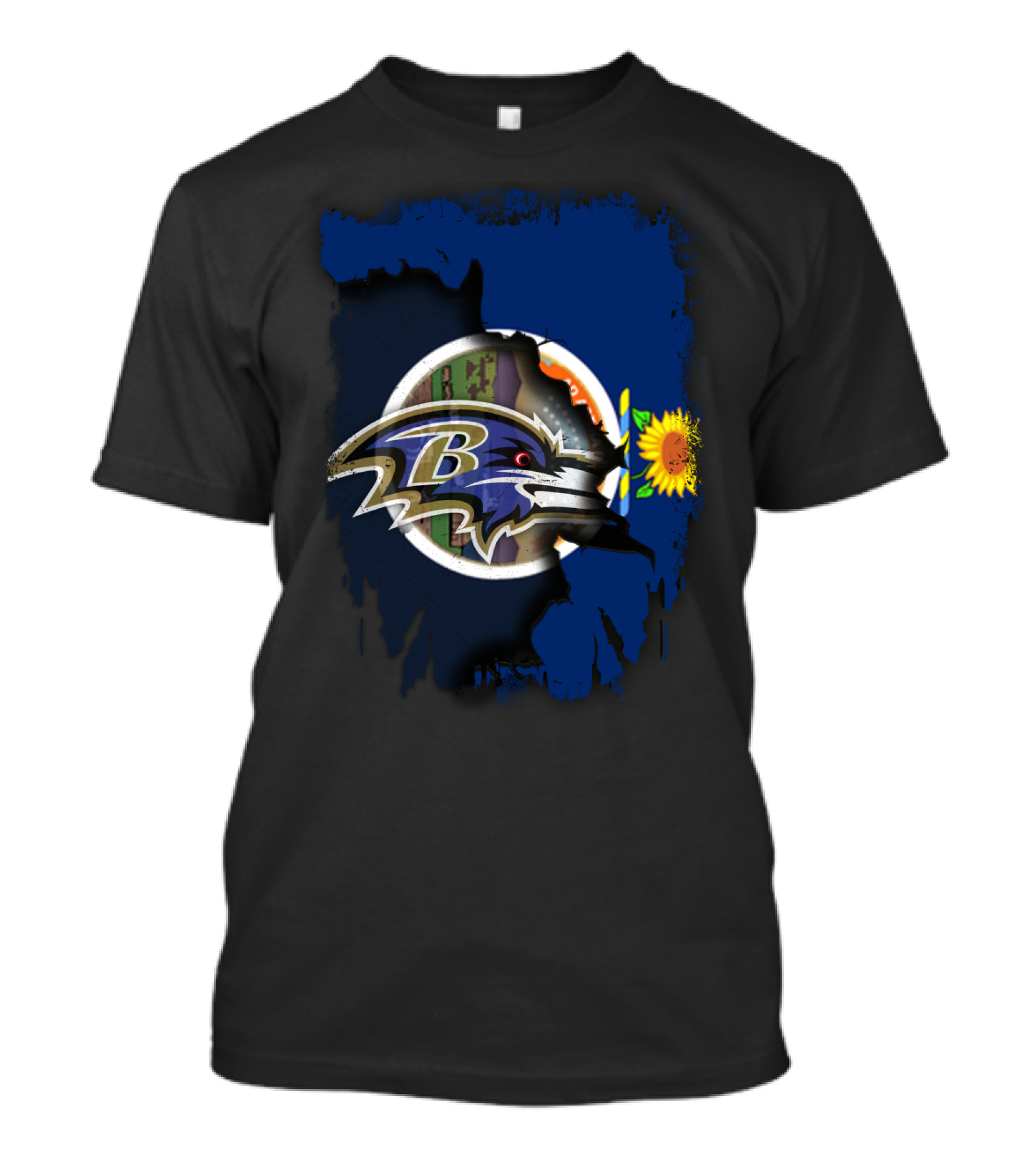 Kansas State Pride With Sunflower And Ravens T-Shirt