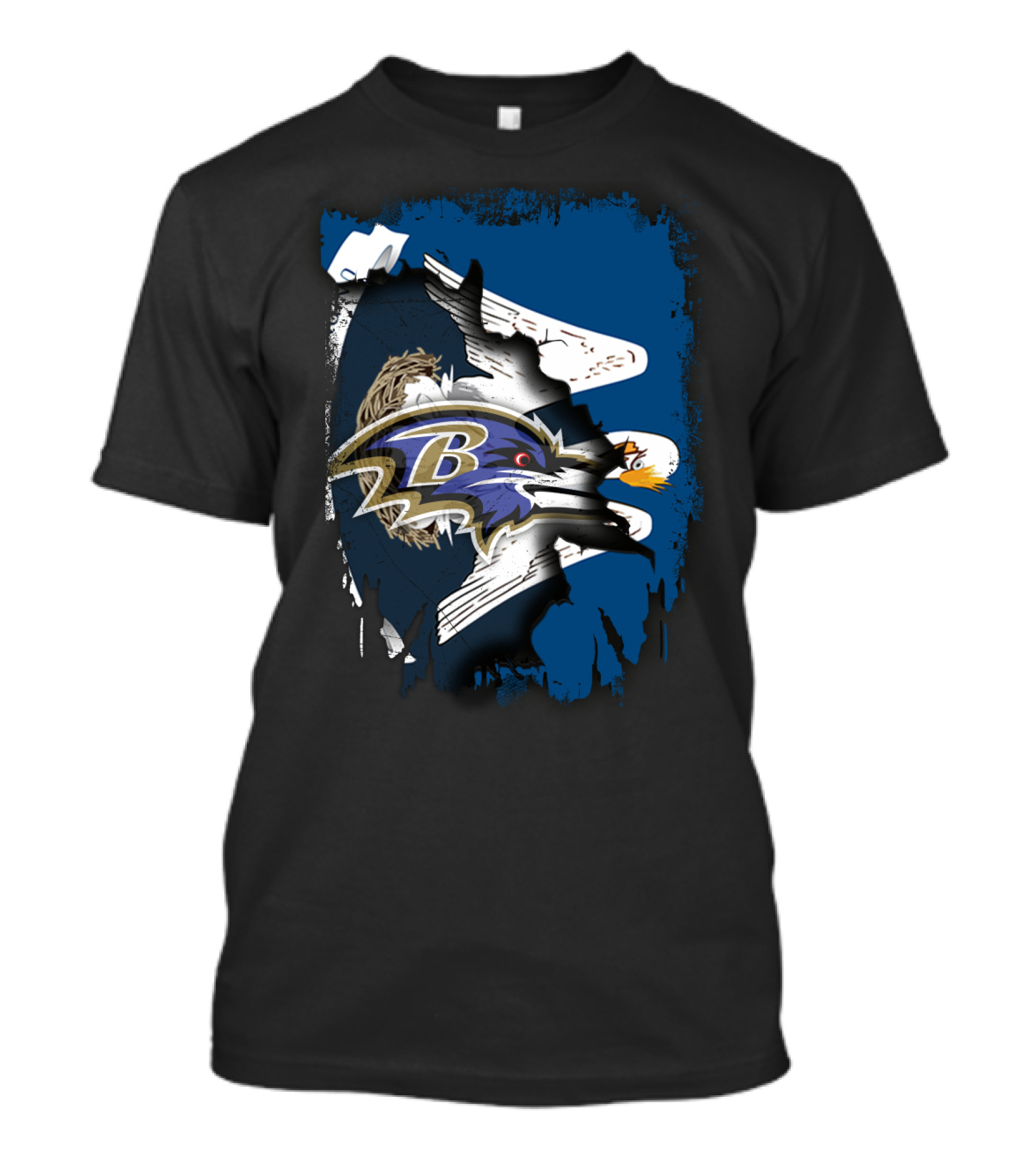 Together Louisiana With Ravens NFL Baltimore Team Logo Collaboration T-Shirt