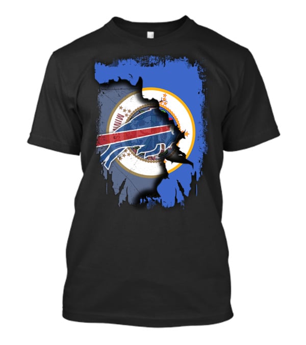 Together Minnesota Buffalo Bills State Flag Fusion T-Shirt