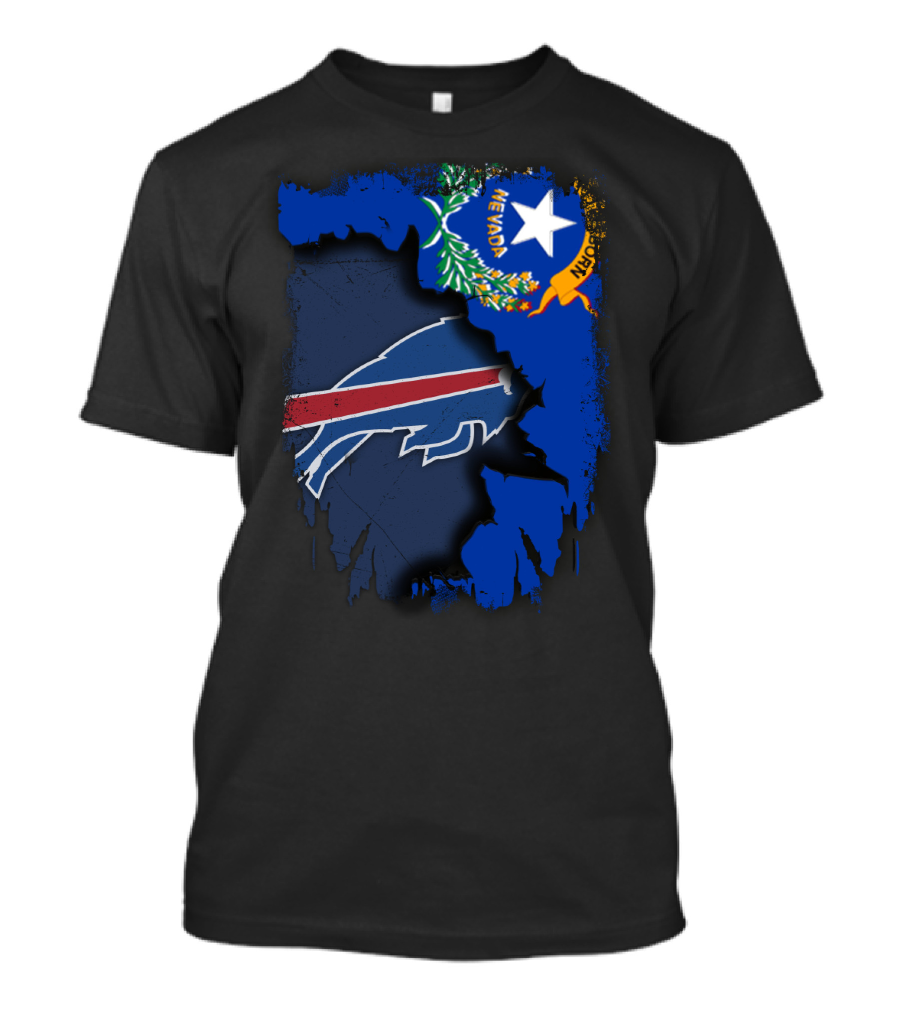 Nevada State Flag With Buffalo Bills Logo Integration T-Shirt