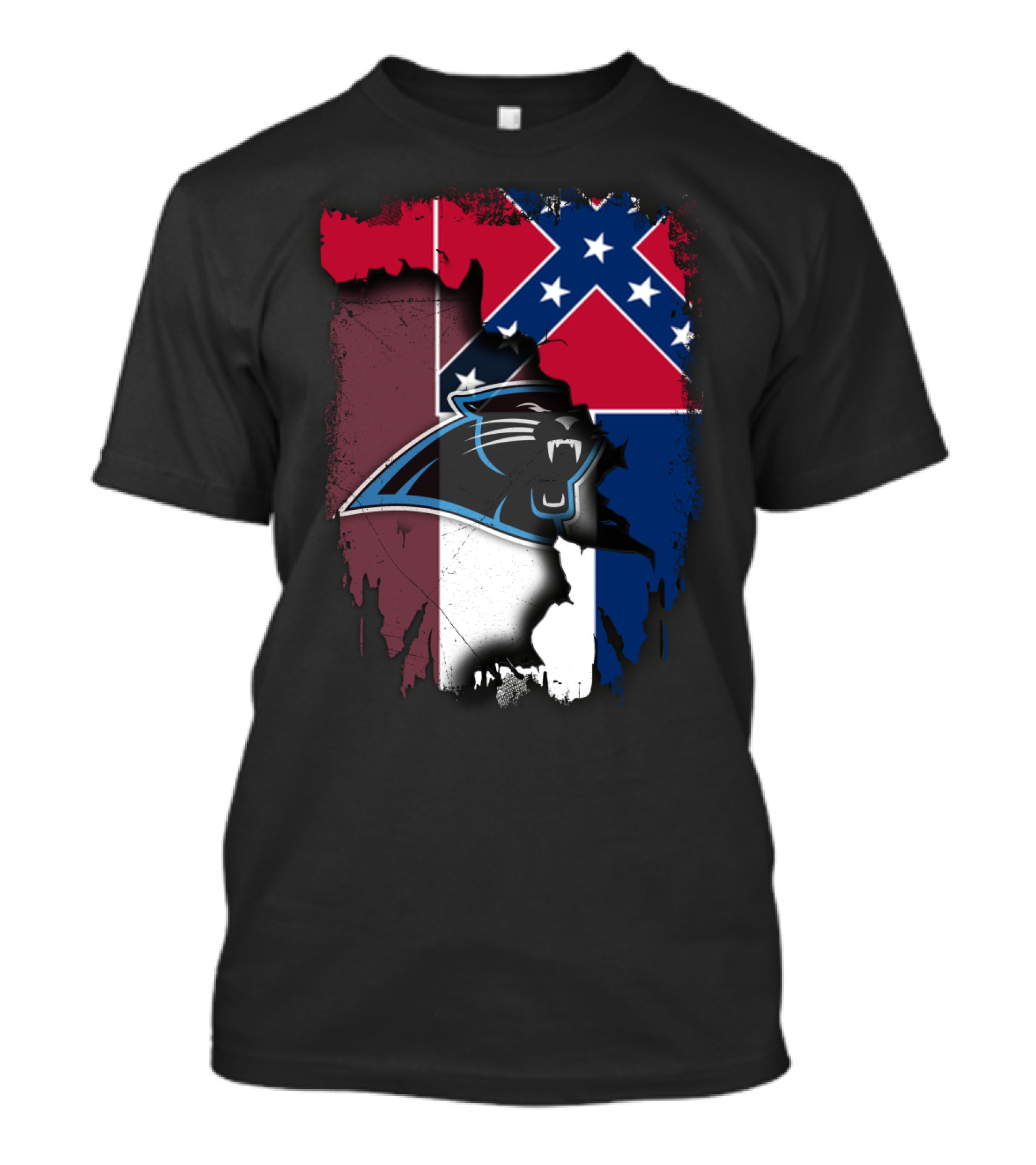 Together Mississippi With Panthers Confederate Flag T-Shirt