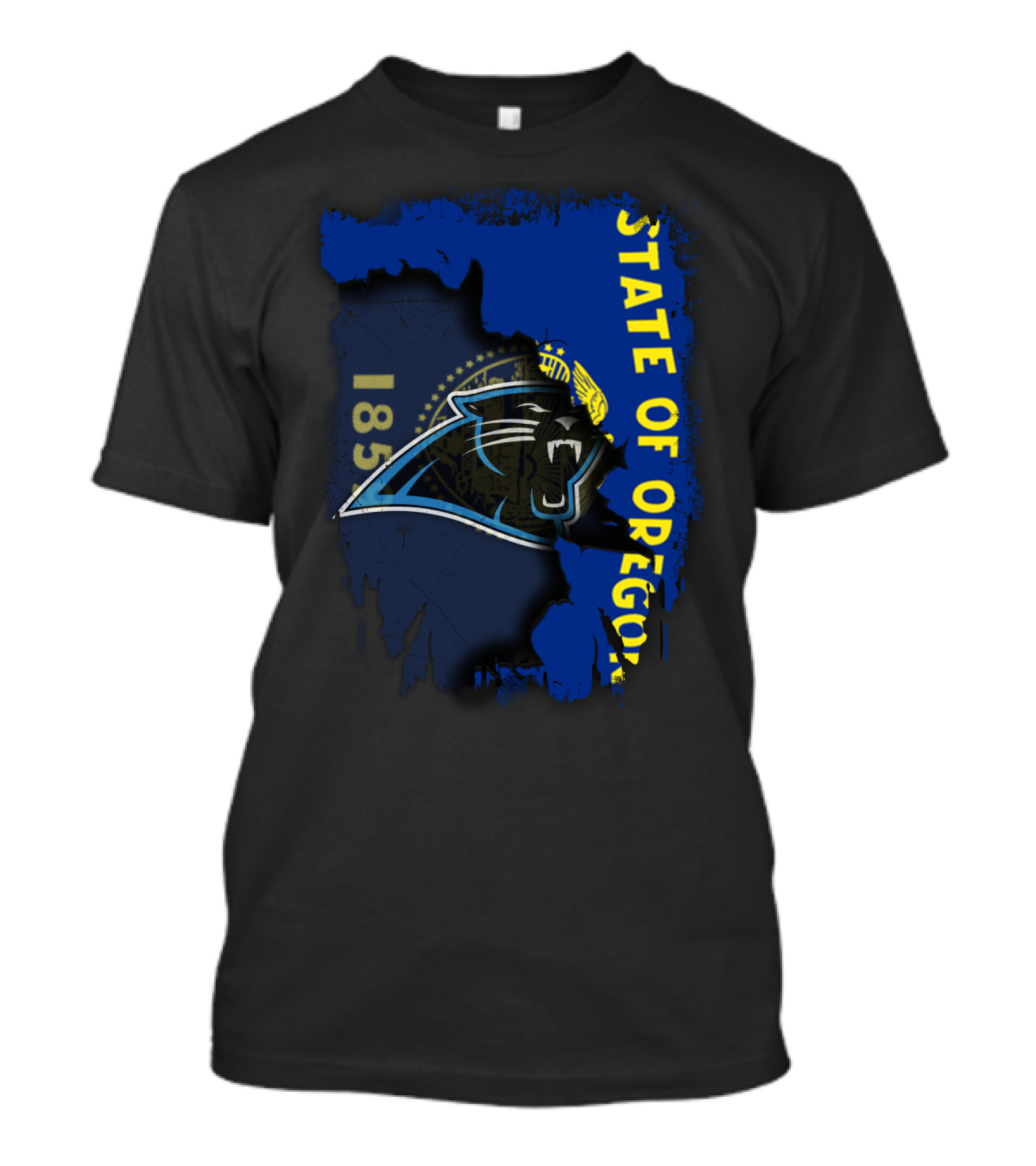 State Of Oregon Panthers Logo 1859 Flag T-Shirt