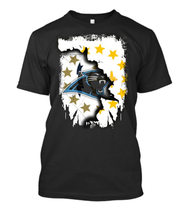 Rhode Island United With Carolina Panthers Logo And Stars T-Shirt