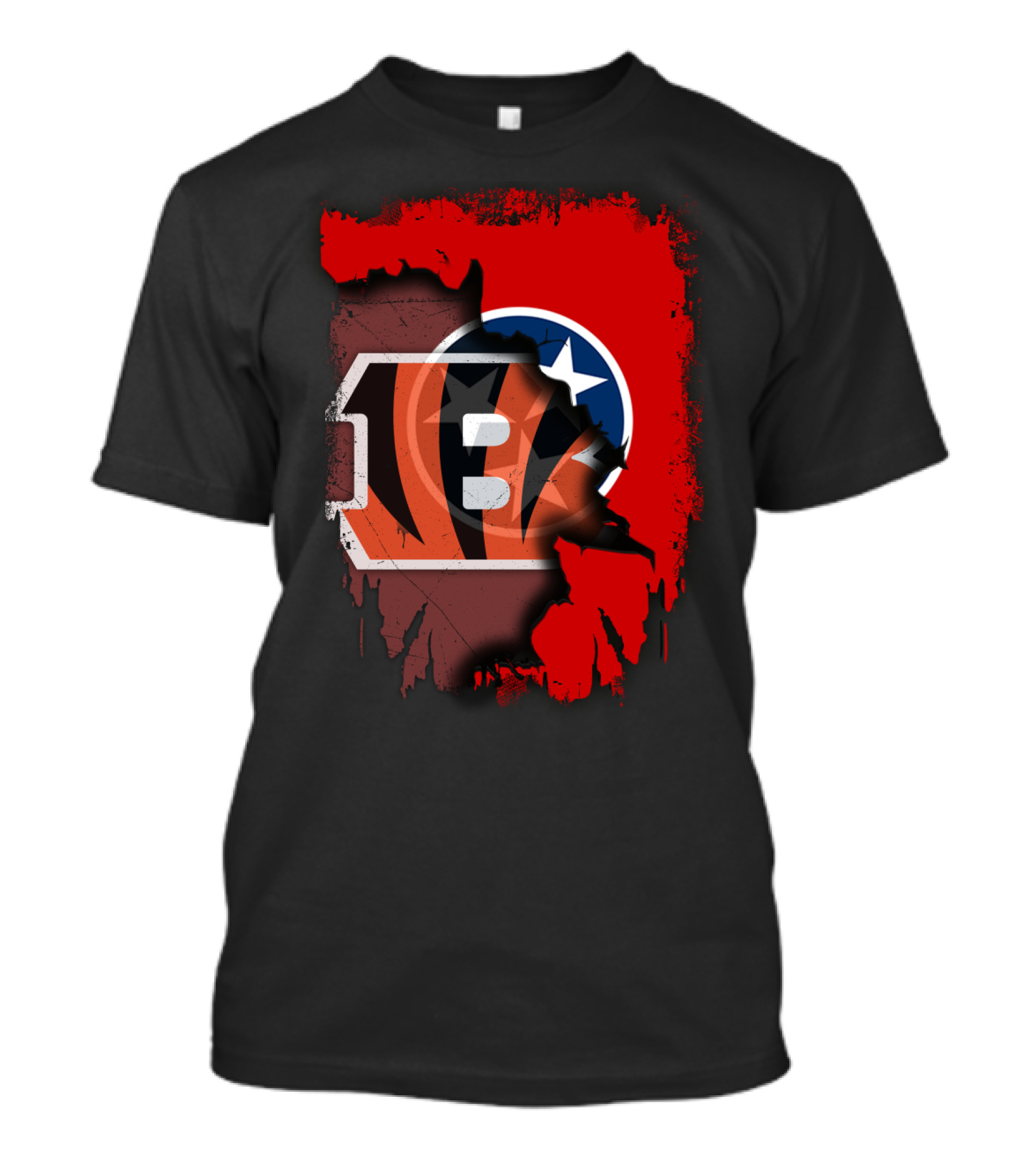Together Tennessee Bengals Logo Fusion T-Shirt