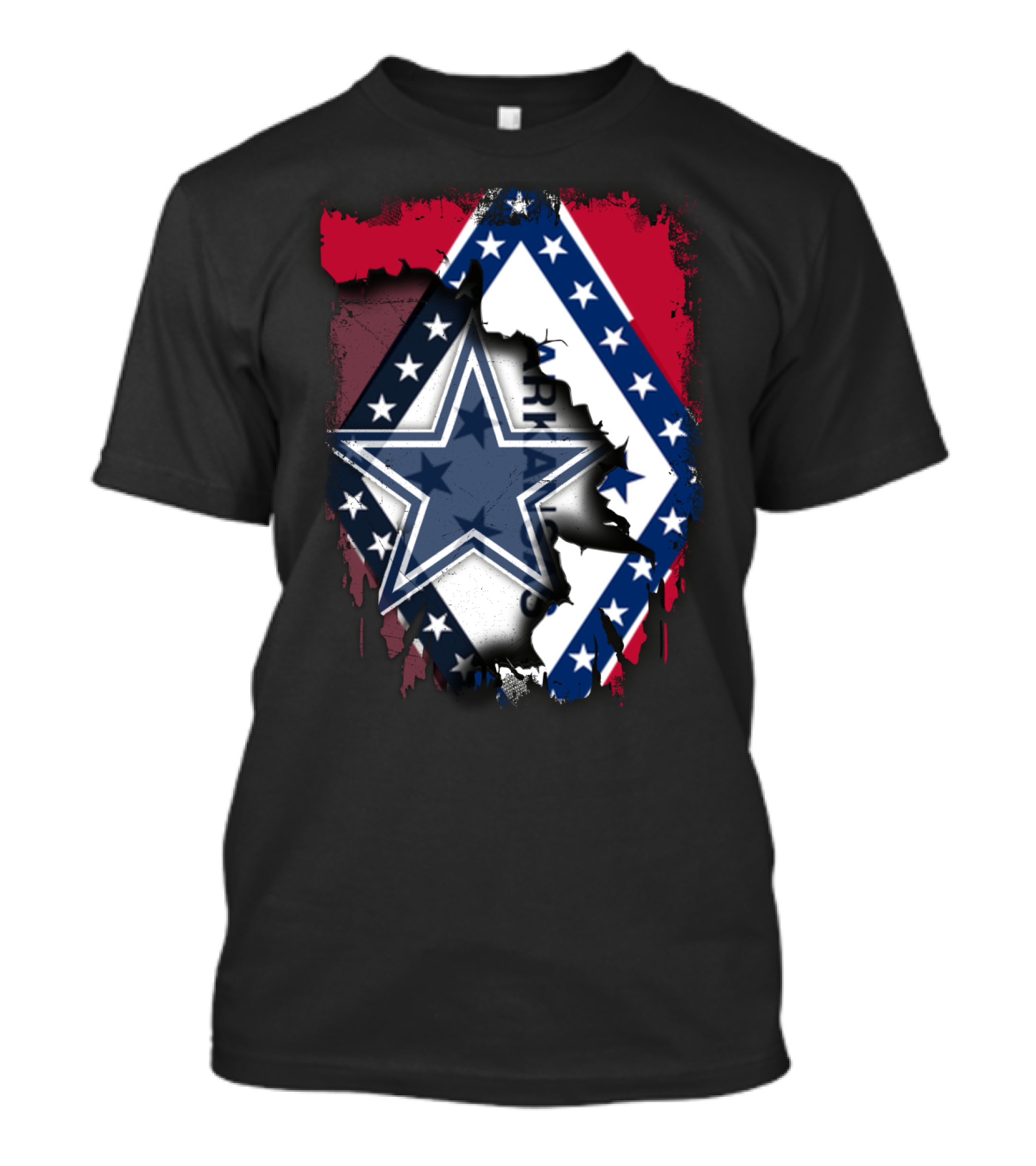 Arkansas Flag With Dallas Cowboys Star T-Shirt
