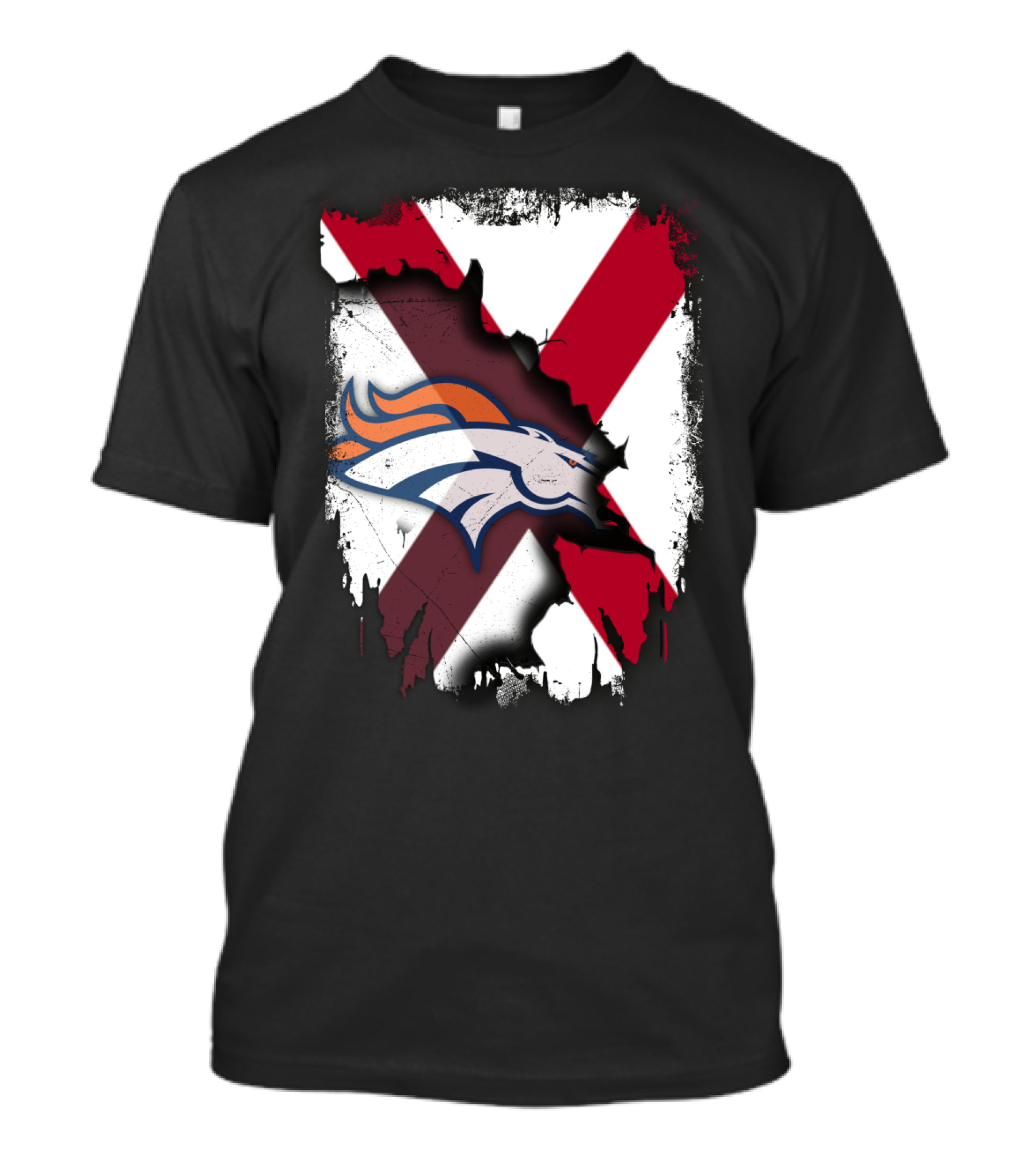 Together Alabama Broncos Fusion With Flag And Horse T-Shirt