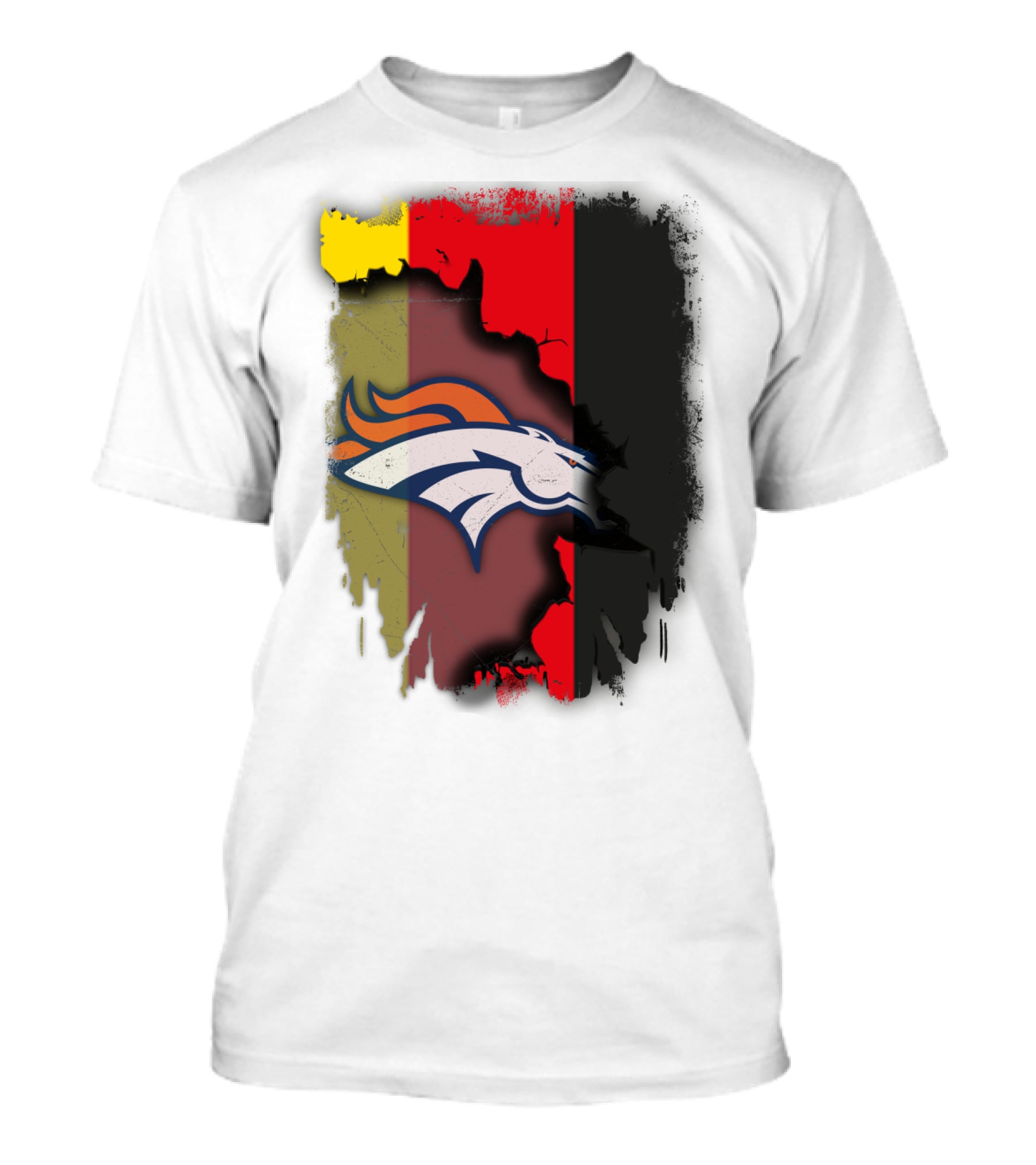 Germany Flag With Broncos Logo Together T-Shirt