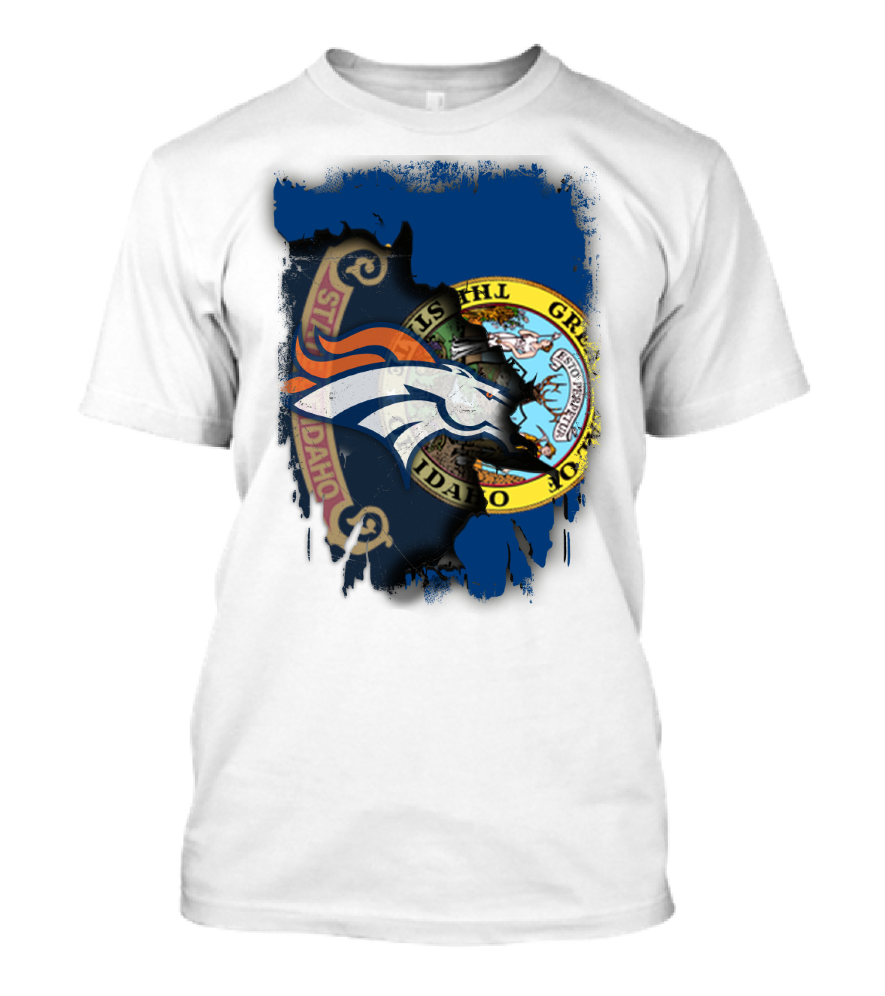 Idaho State Pride With Denver Broncos Emblem T-Shirt