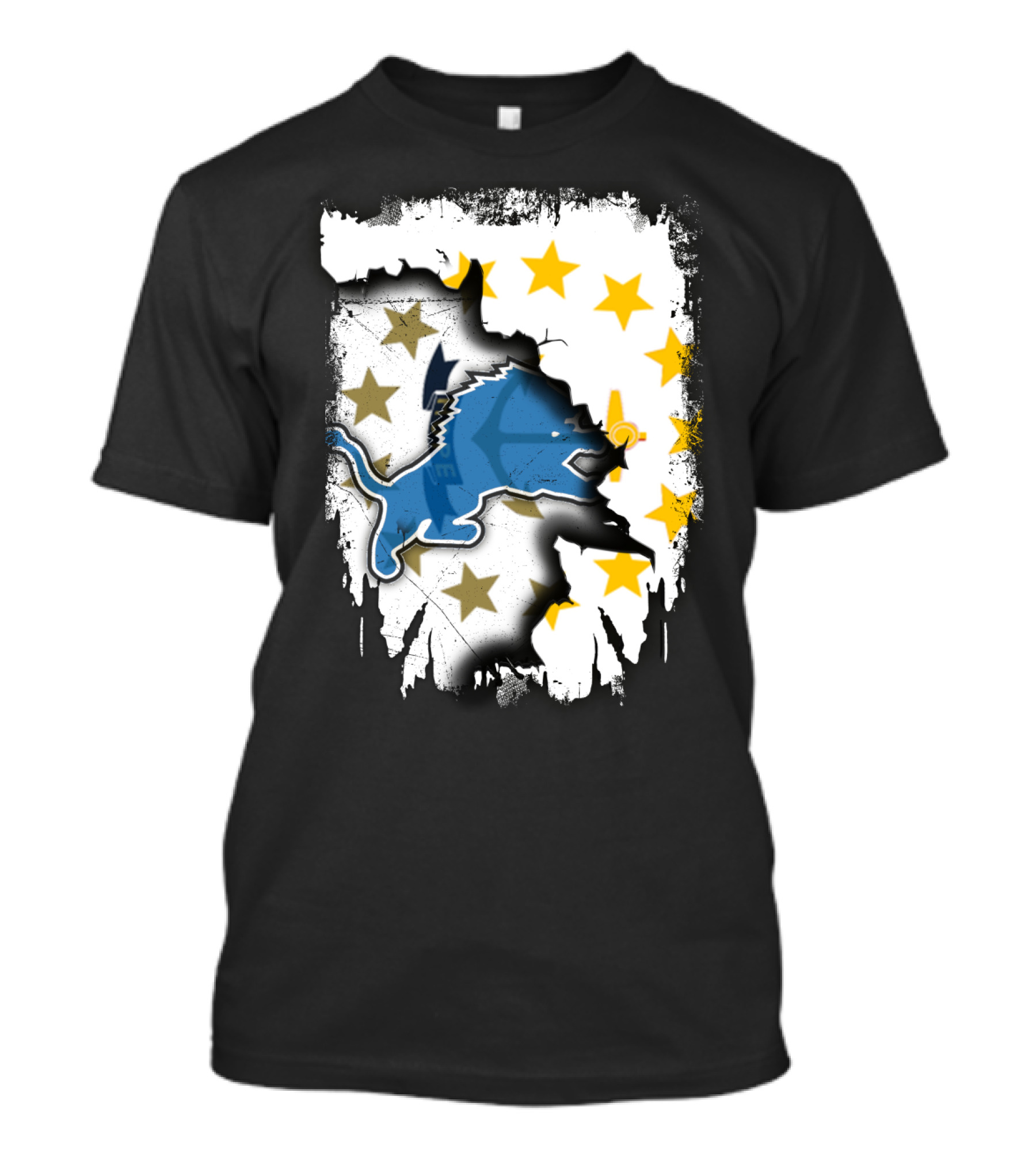 Together Rhode Island With Detroit Lions Stars T-Shirt