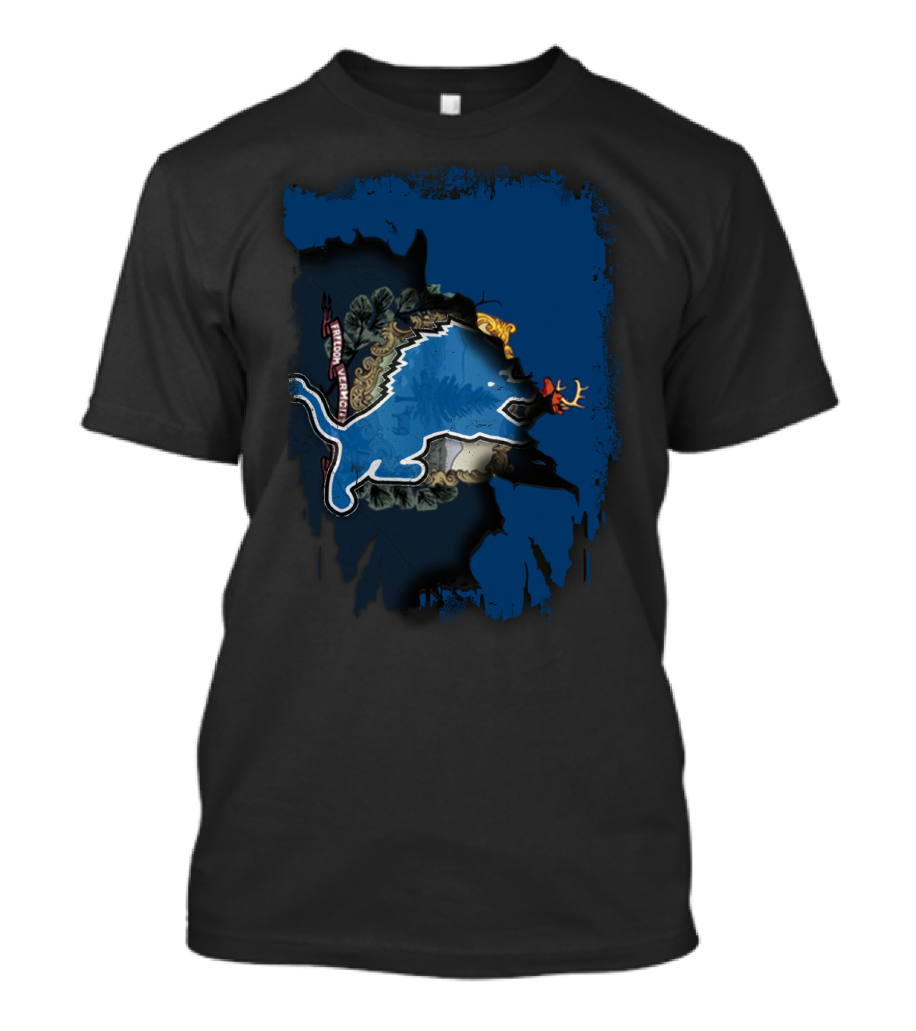 Together Vermont With Detroit Lions Crest T-Shirt