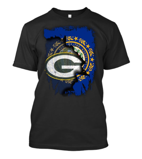 Together New Hampshire With Green Bay Packers State Seal Fusion T-Shirt