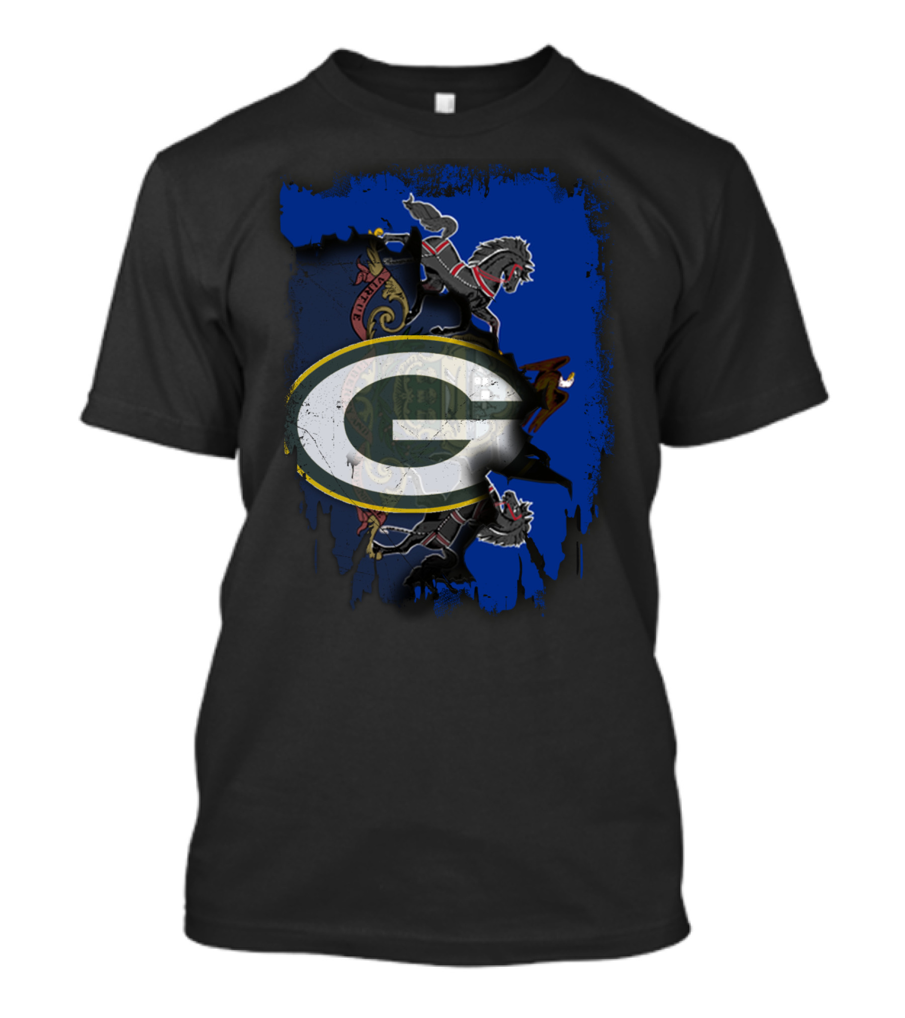 Green Bay Packers Logo Over Pennsylvania State Emblem T-Shirt