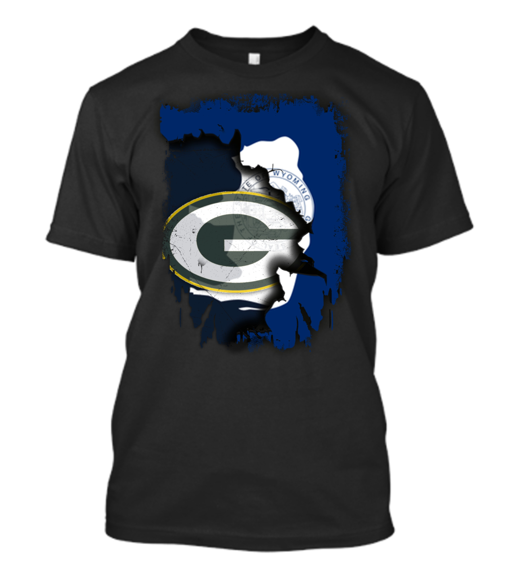 Wyoming State And Green Bay Packers Fusion T-Shirt