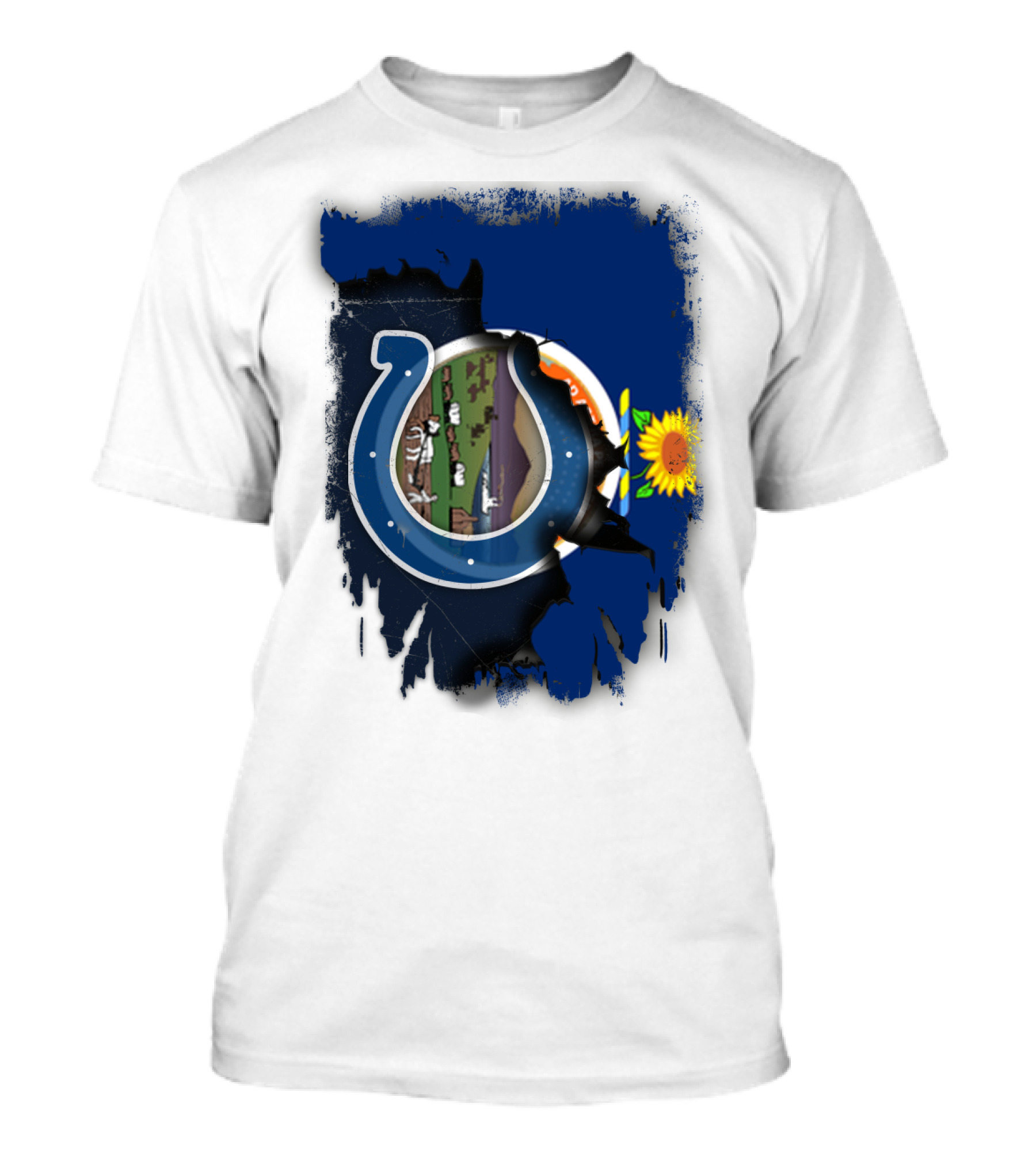 Kansas Colts Union With State Flag Sunflower T-Shirt