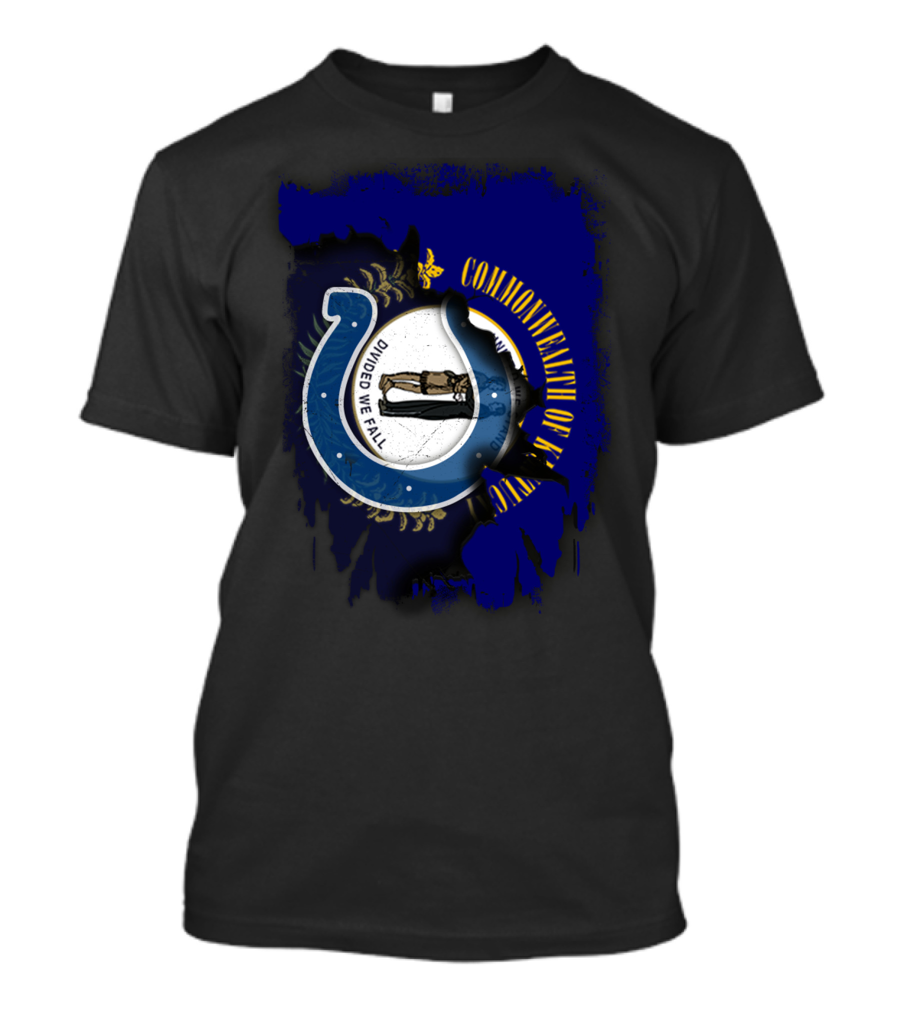Commonwealth Of Kentucky United With Colts Divided We Fall T-Shirt