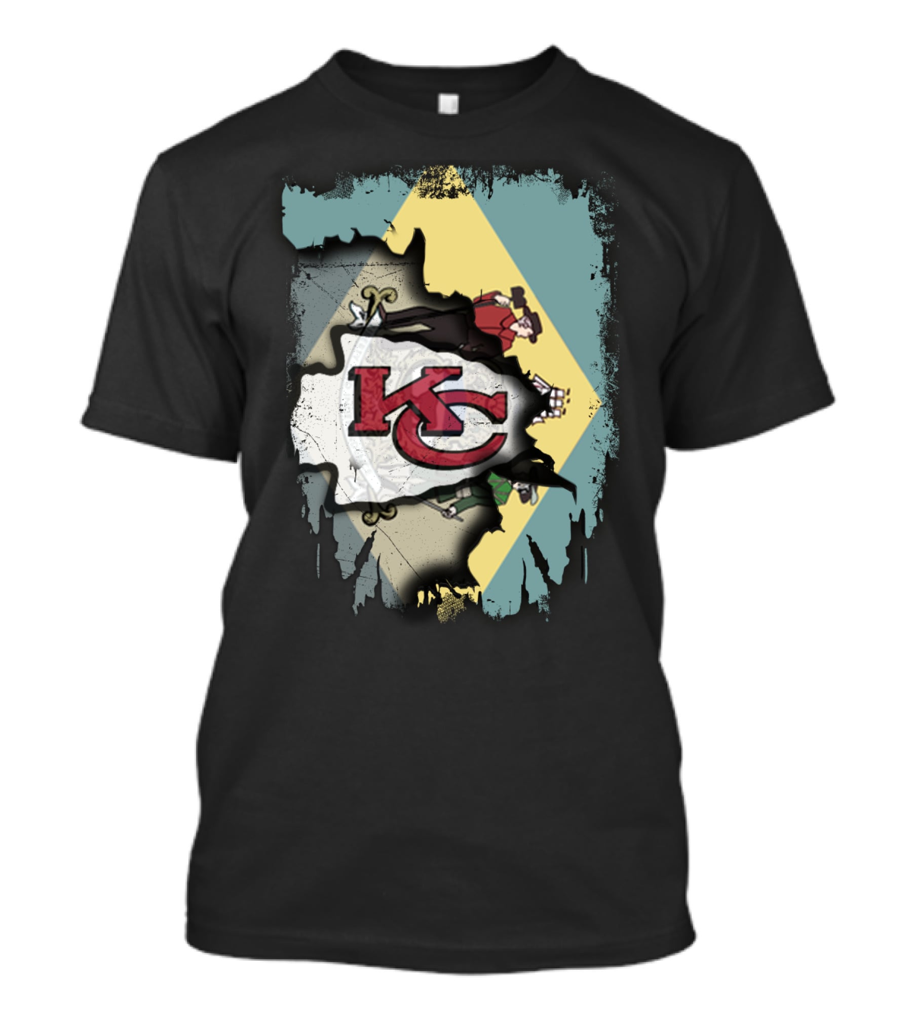 Kansas City Chiefs Delaware Pride Flag Fusion T-Shirt
