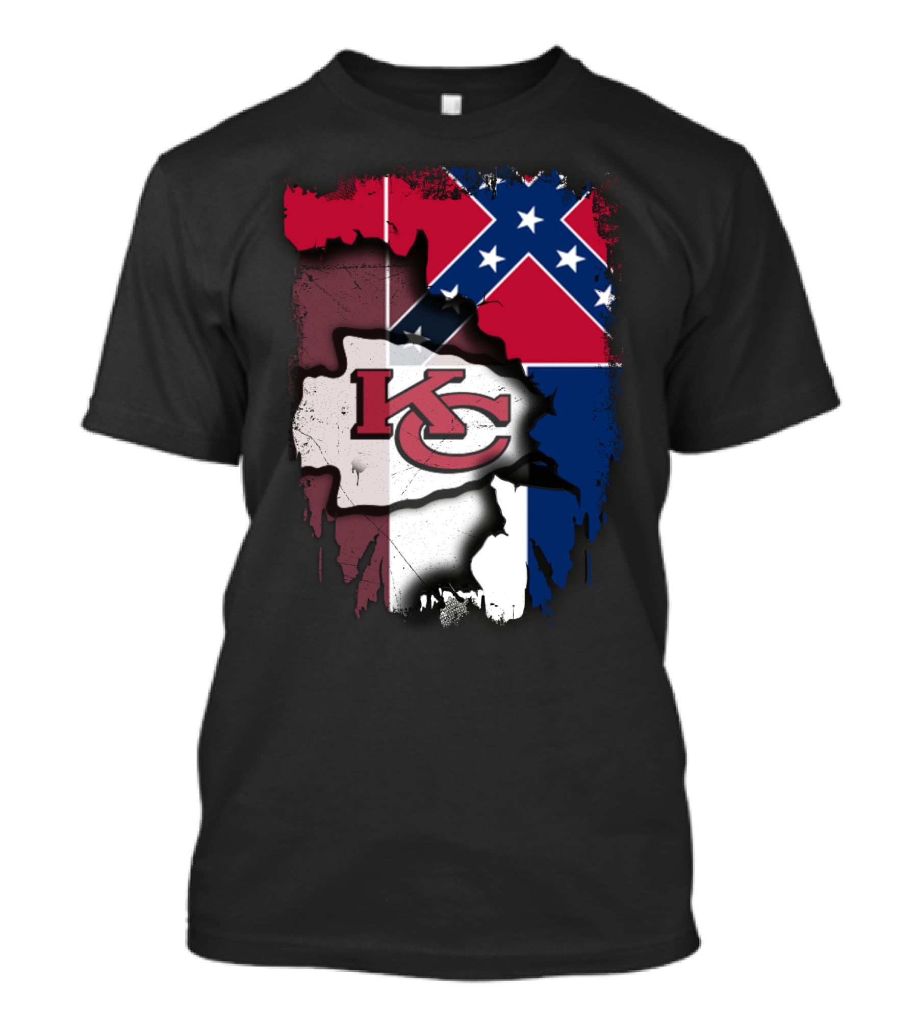 Together Mississippi Kc Chiefs Confederate Flag T-Shirt