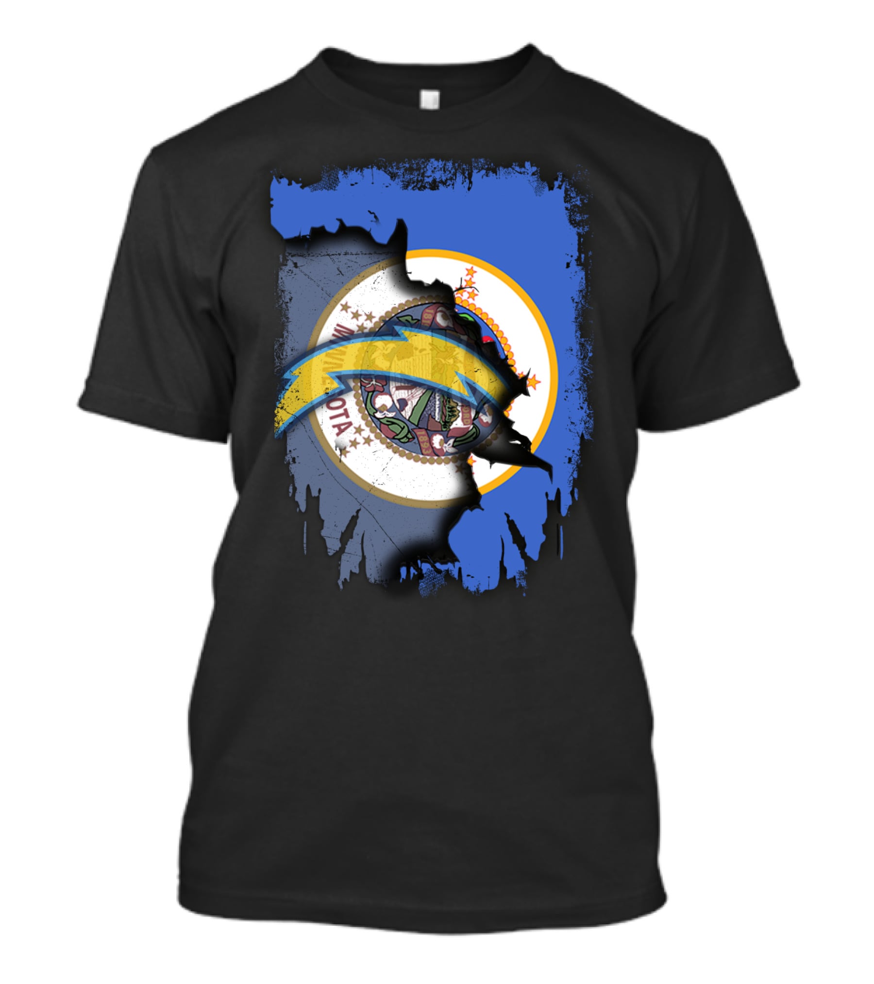 Together Minnesota With Chargers Logo Fusion T-Shirt