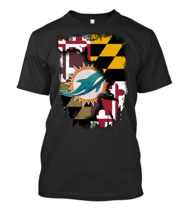 Together Maryland Dolphins Maryland Flag Fusion T-Shirt