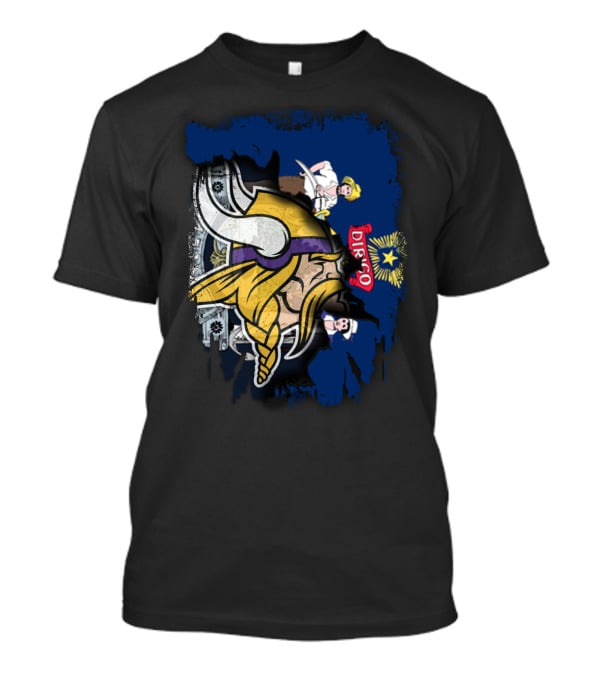 Maine Dirigo Vikings Helmet With State Flag Elements T-Shirt